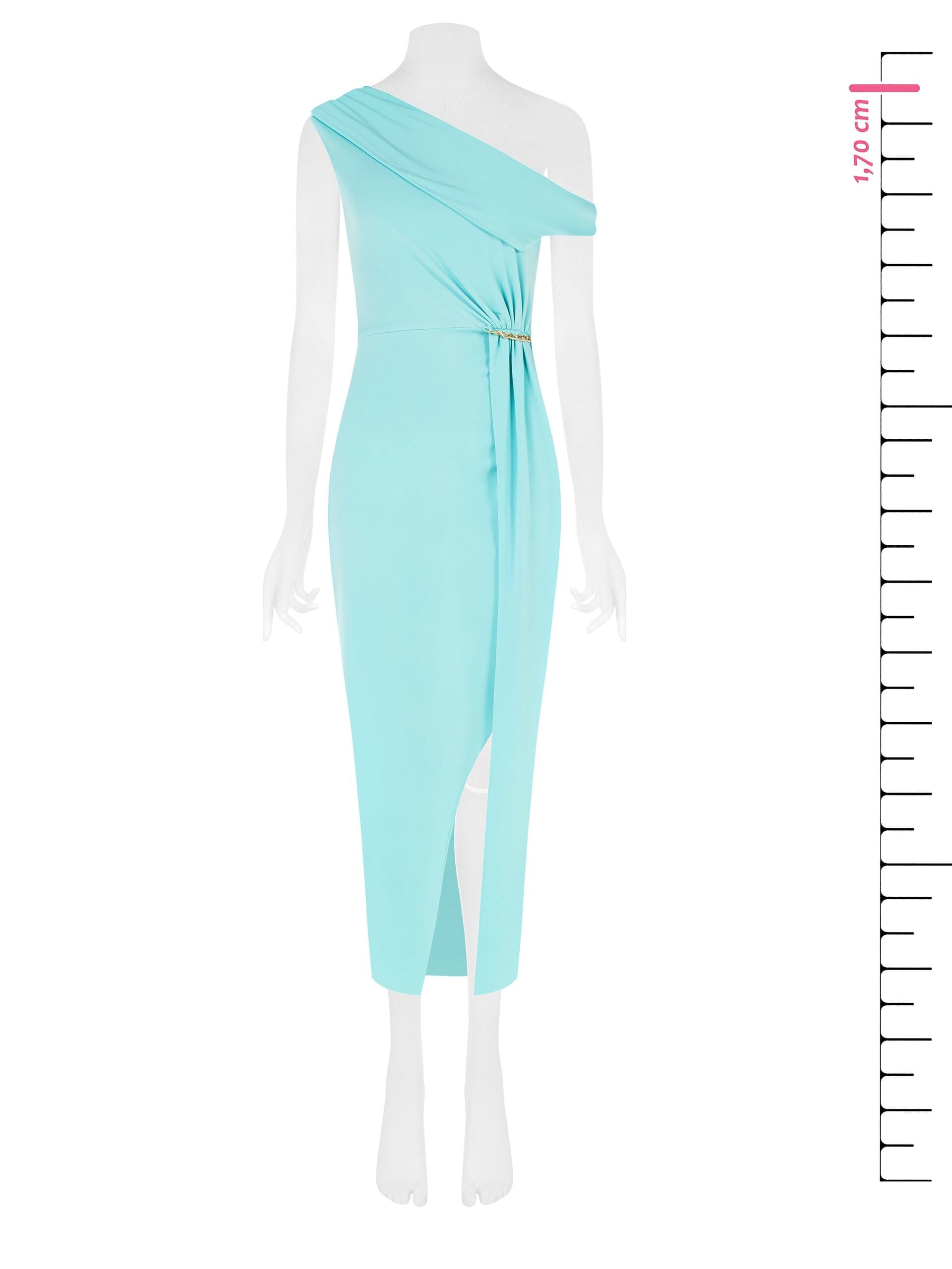 Abito Lungo Asimmetrico In Maglia Con Dettaglio Catena Rinascimento