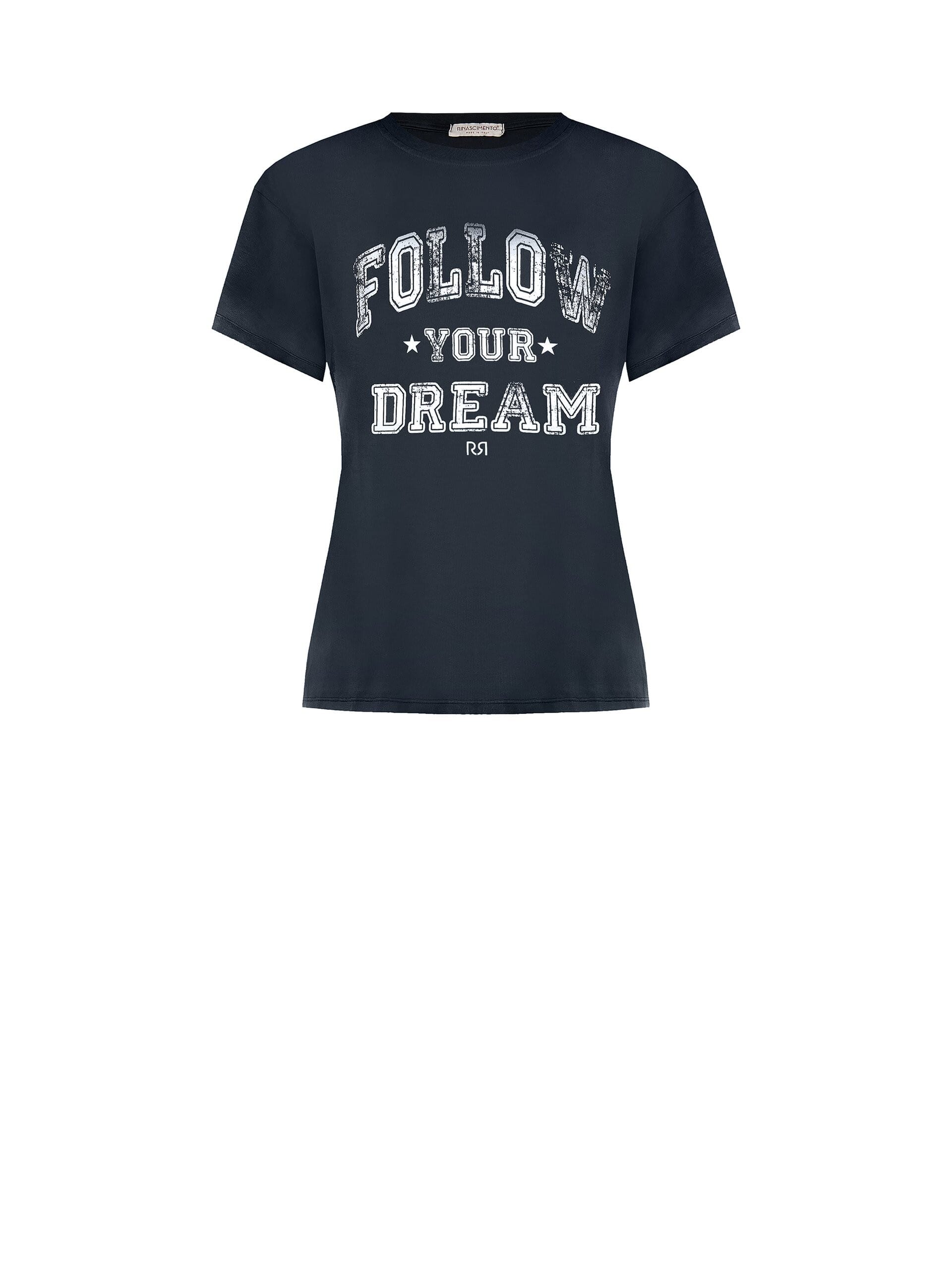 T-Shirt Regular In Cotone Con Stampa Stile Baseball Vintage Rinascimento