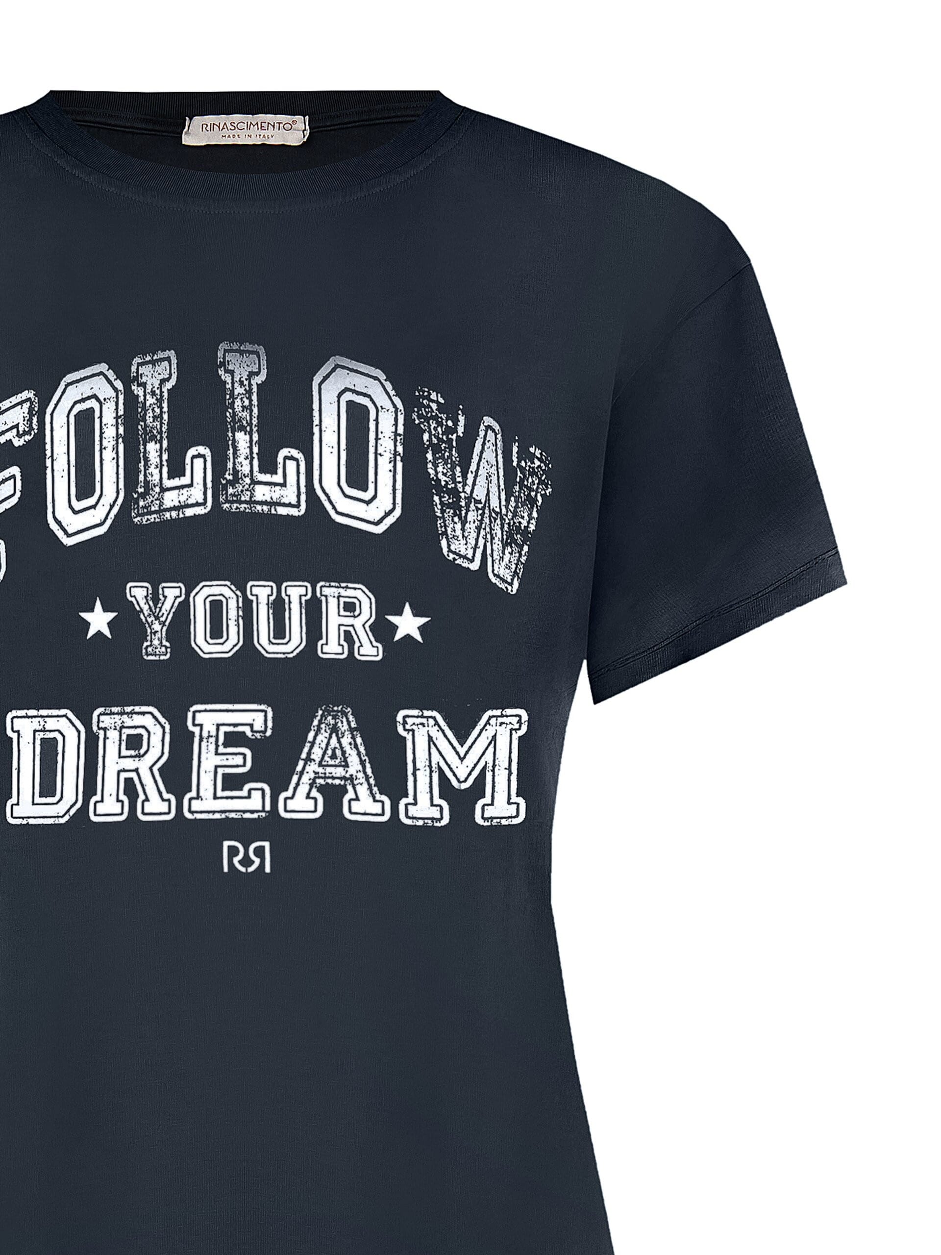 T-Shirt Regular In Cotone Con Stampa Stile Baseball Vintage Rinascimento