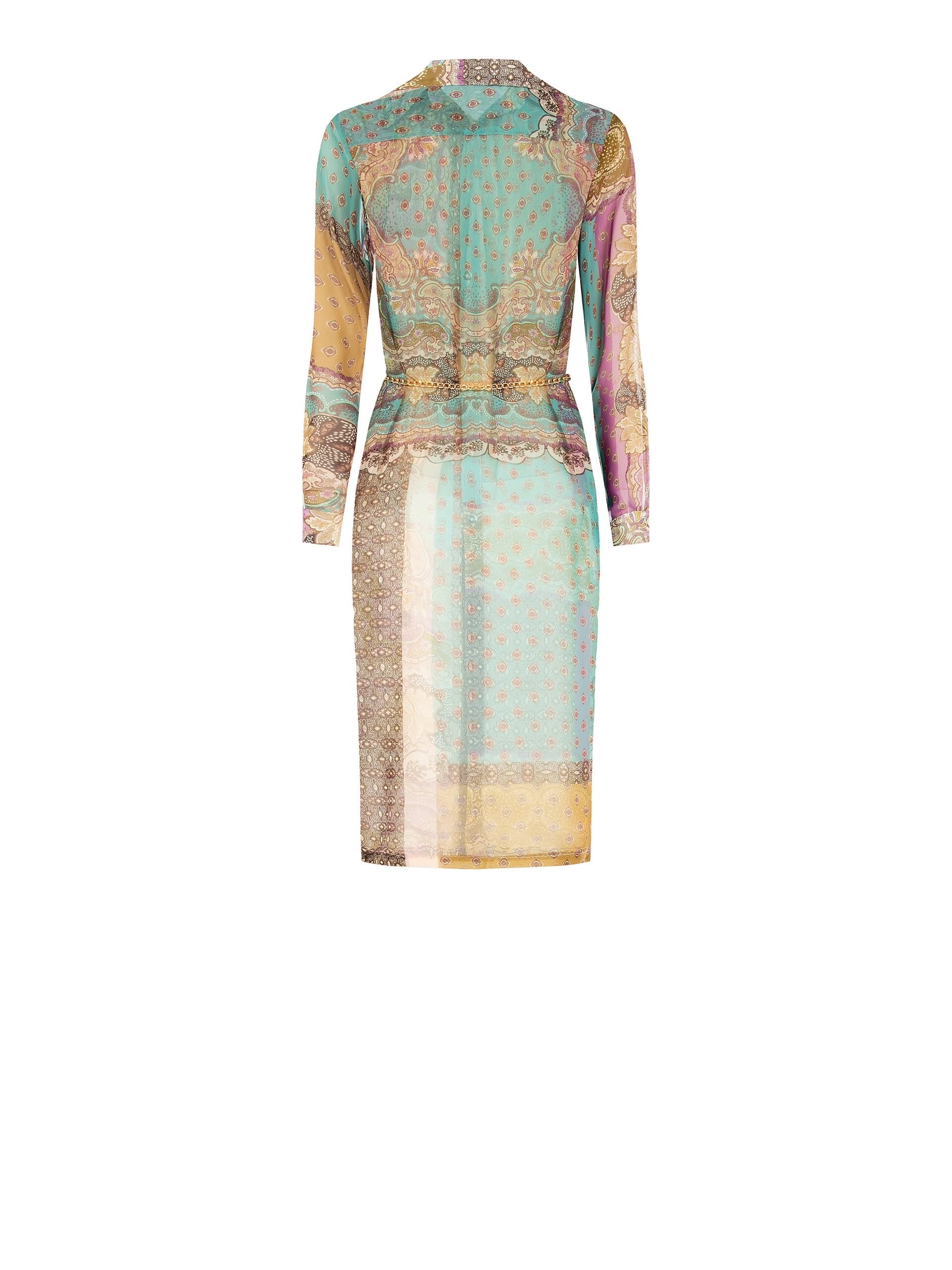 Chemise en Georgette semi-transparente avec ceinture en chaîne Rinascimento