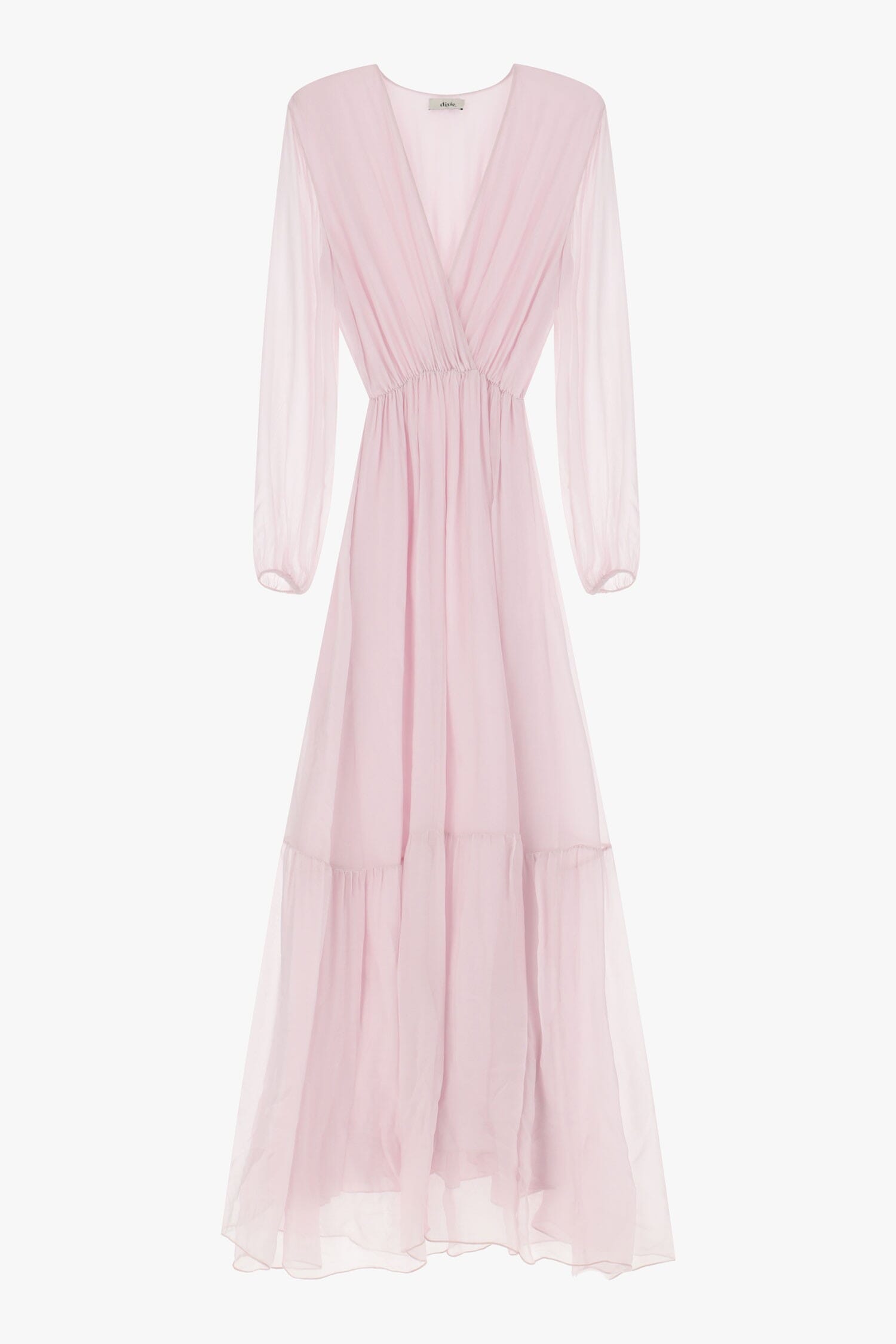 Vestito Lungo A Balze Con Maniche Lunghe Dixie