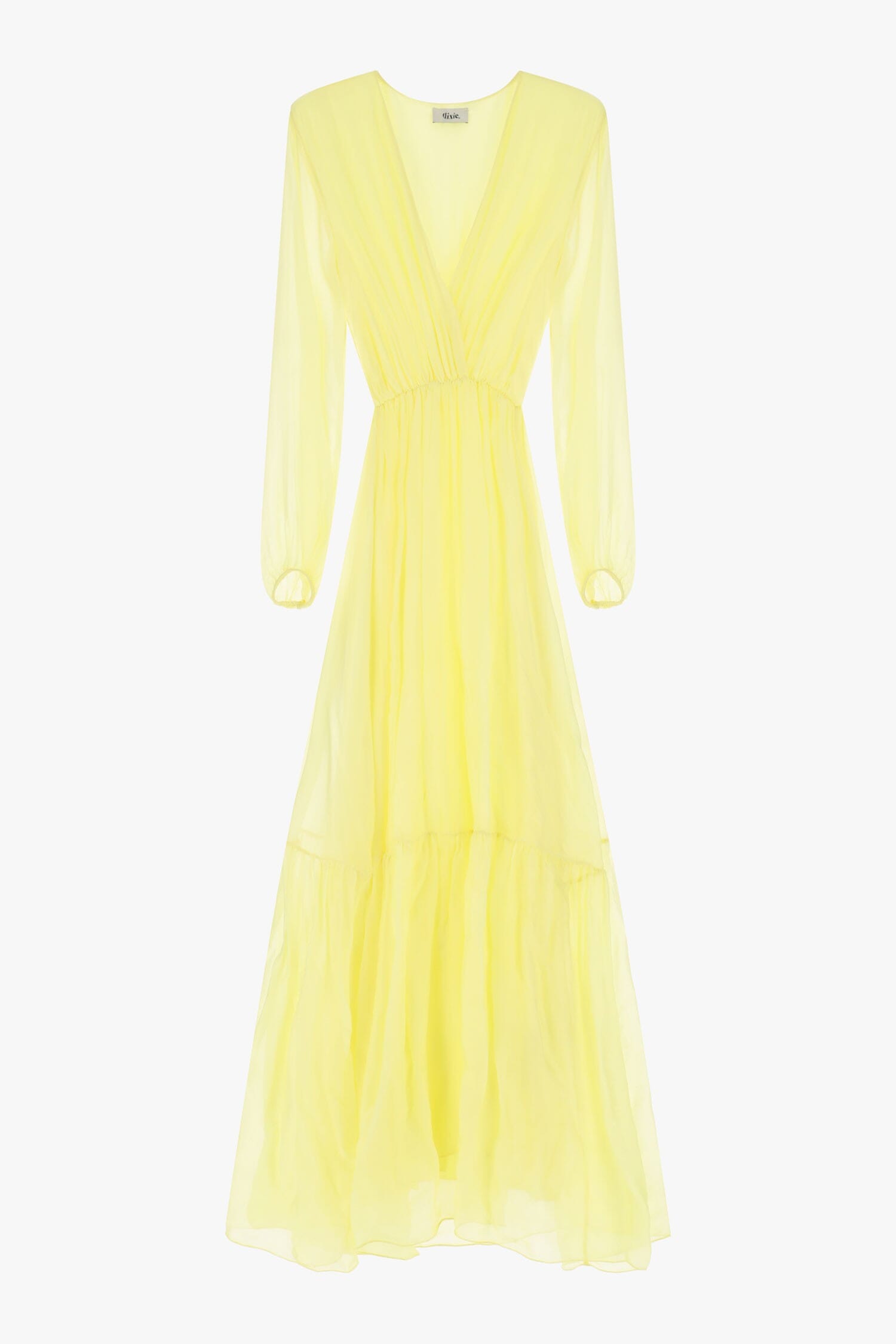 Vestito Lungo A Balze Con Maniche Lunghe Dixie