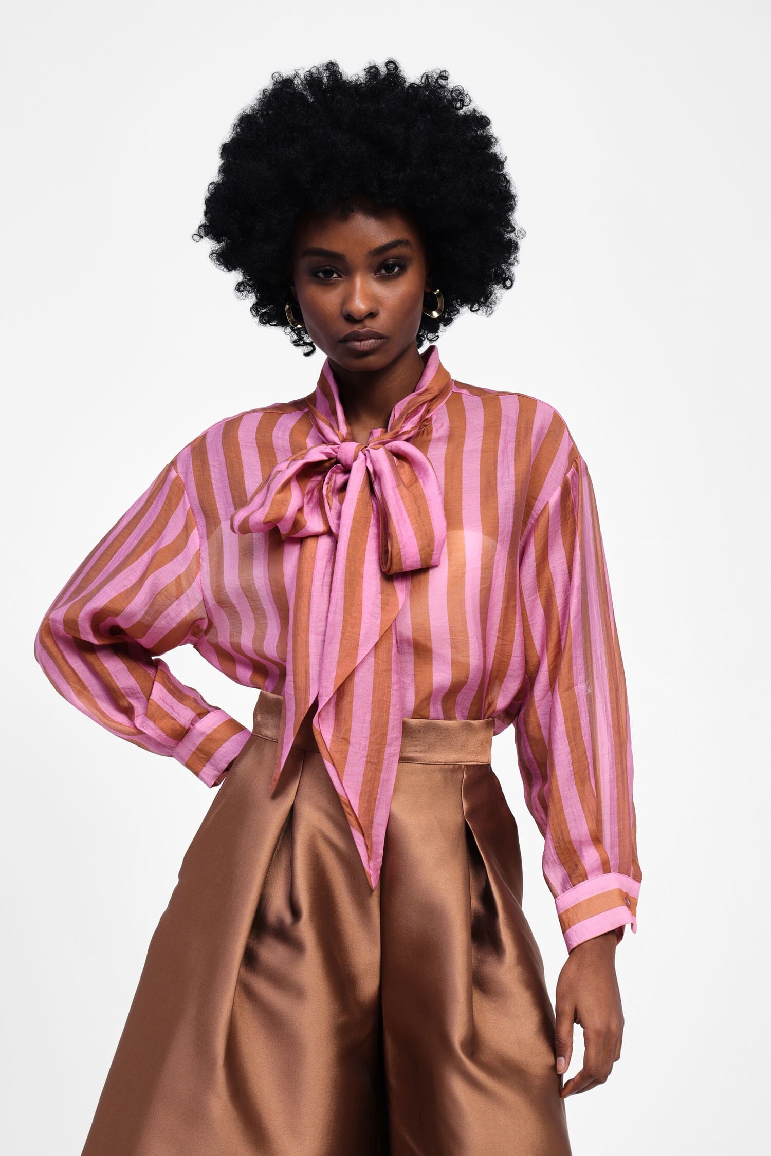 Camicia A Righe Con Fiocco Dixie