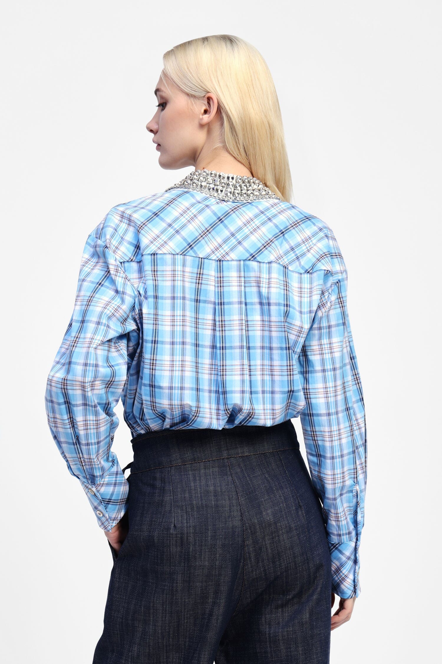 Camicia A Quadri Con Colletto Decorato Dixie