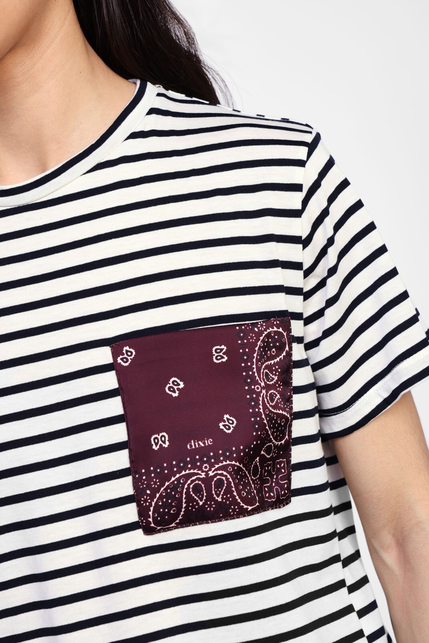 Dixie Paisley Pocket Striped T-Shirt