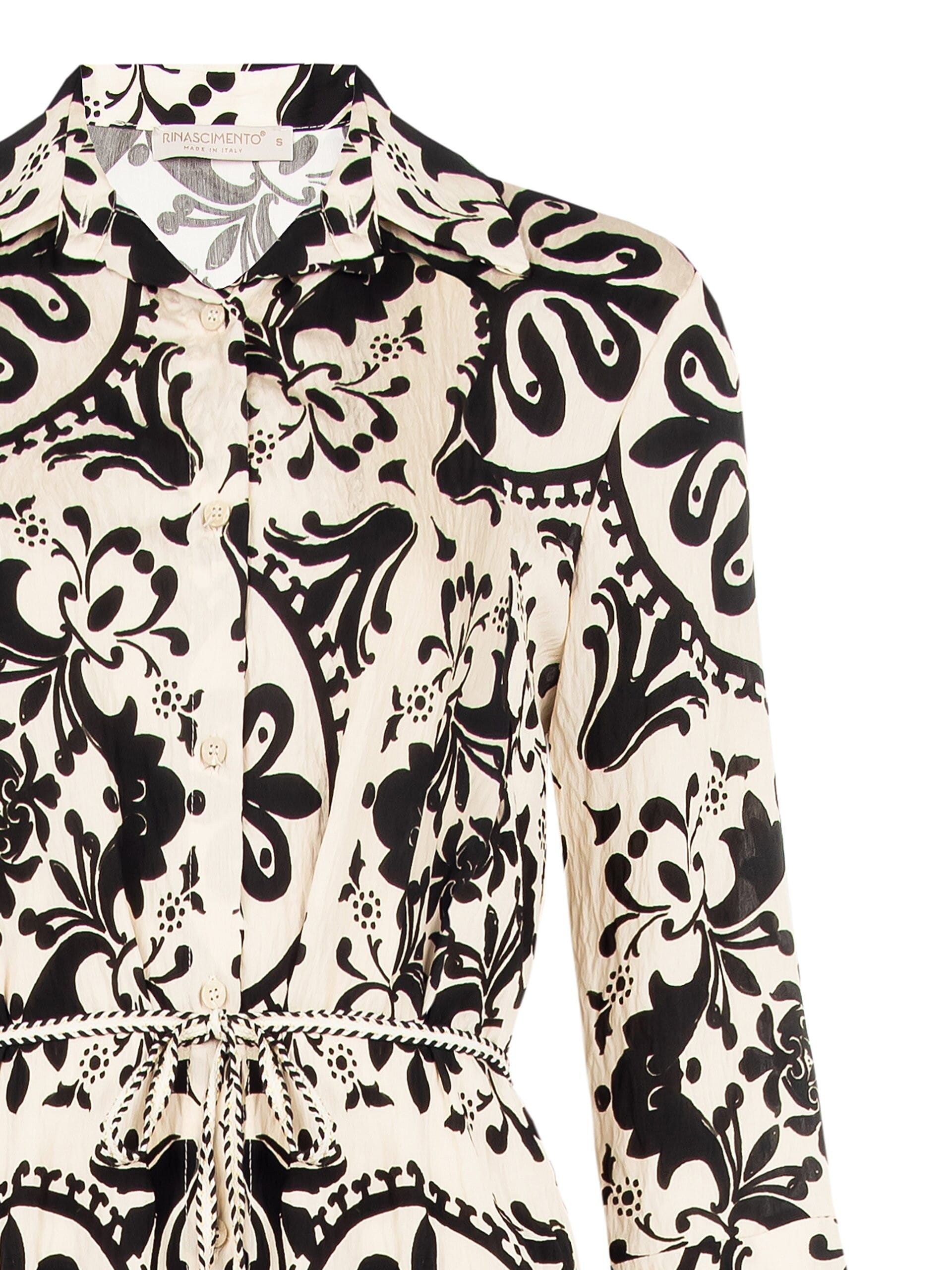 Abito Chemisier Midi In Viscosa Con Spacchi Laterali E Cintura Abbinata Rinascimento