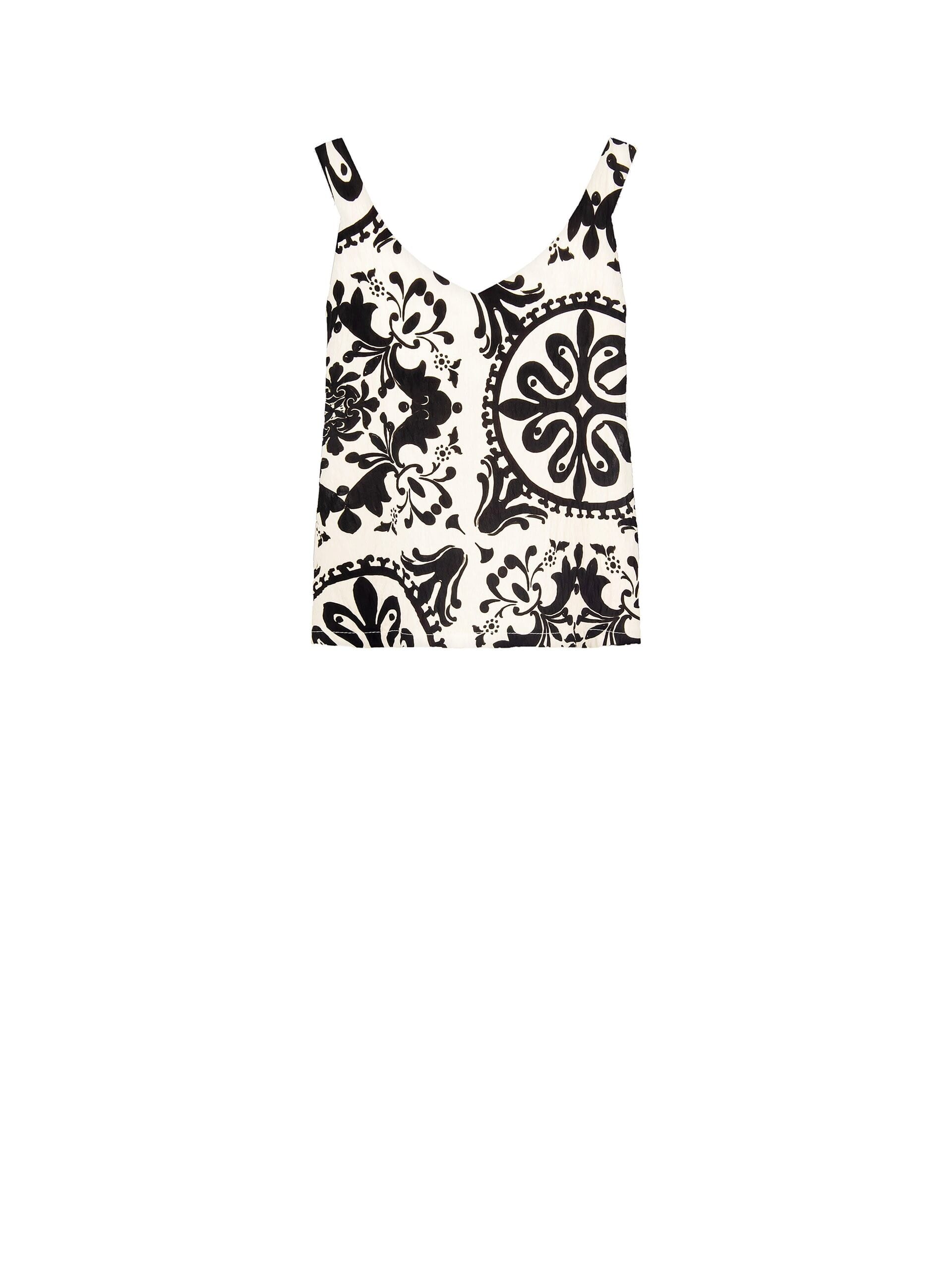 Top Ampio In Viscosa Effetto Stropicciato Con Scollo Quadrato Rinascimento