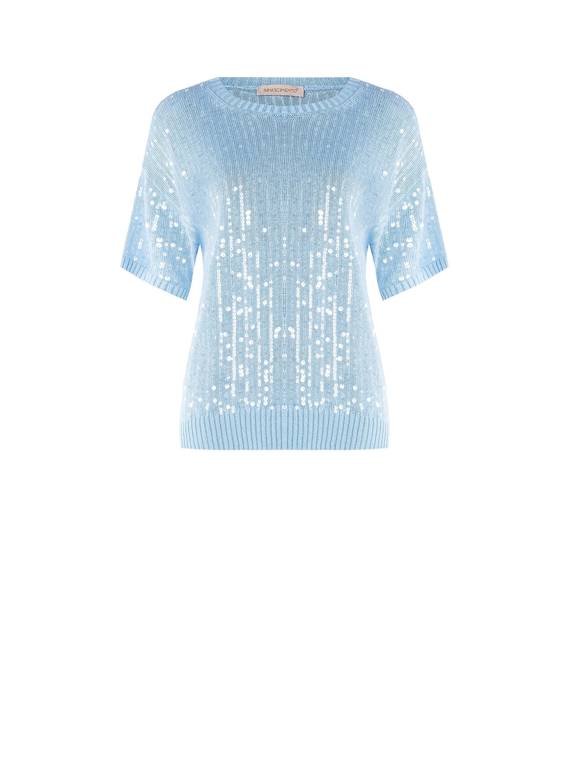 Maglia In Viscosa Con Paillettes Trasparenti Rinascimento