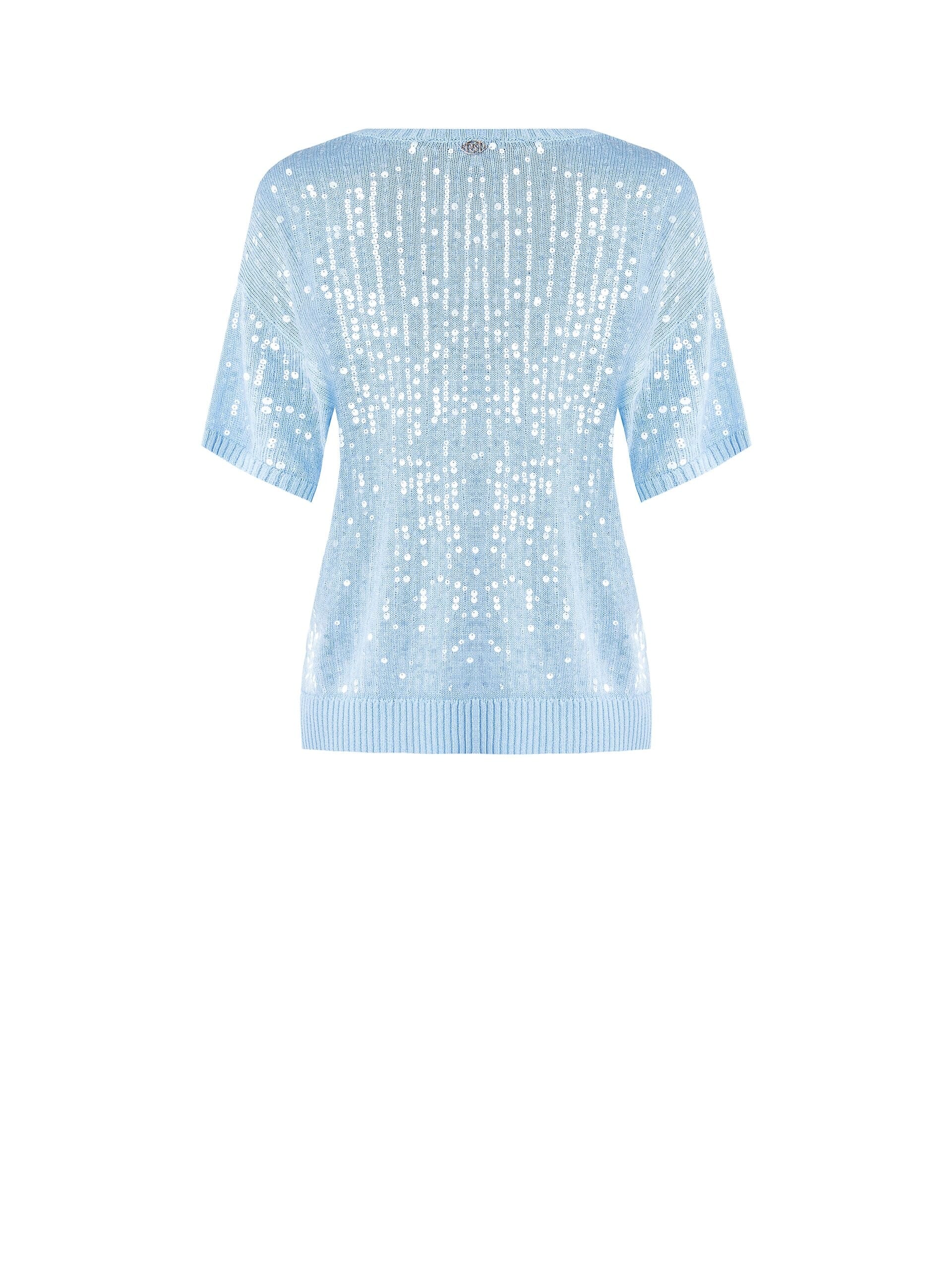 Maglia In Viscosa Con Paillettes Trasparenti Rinascimento