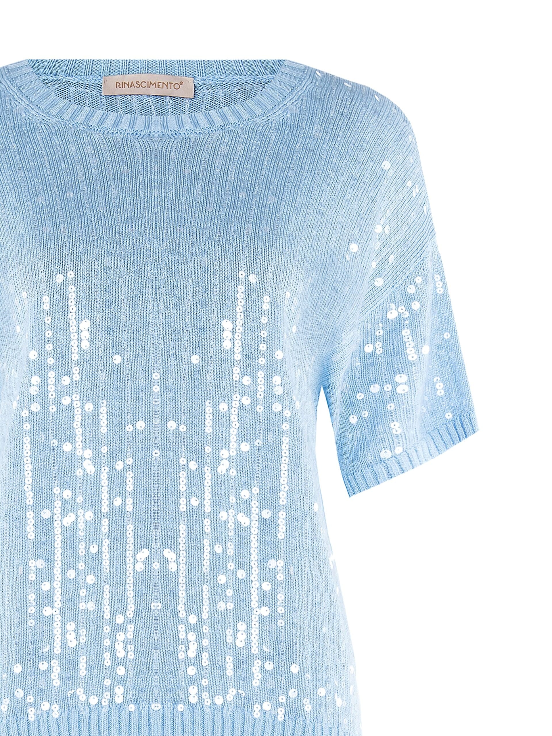 Maglia In Viscosa Con Paillettes Trasparenti Rinascimento