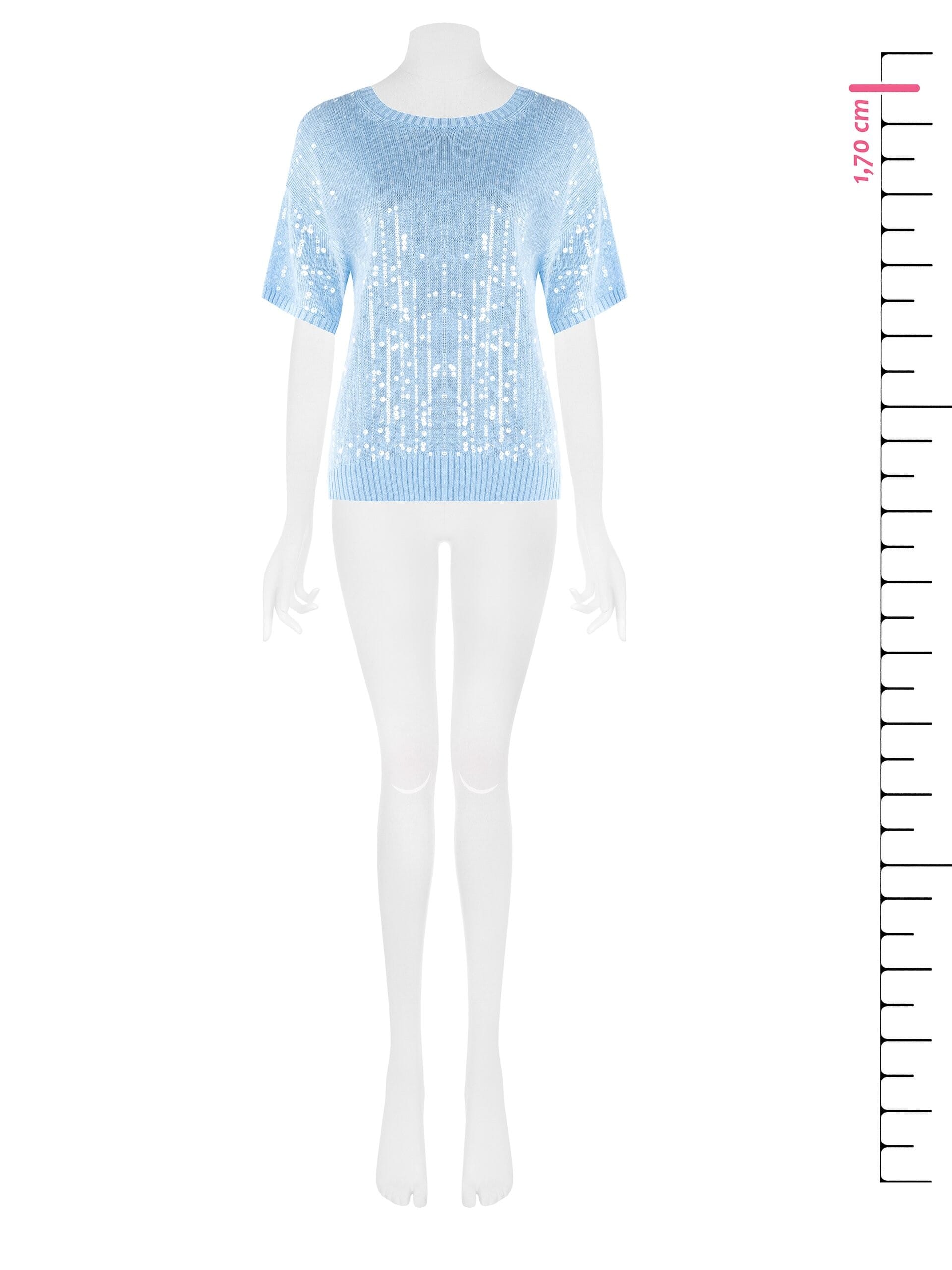 Maglia In Viscosa Con Paillettes Trasparenti Rinascimento