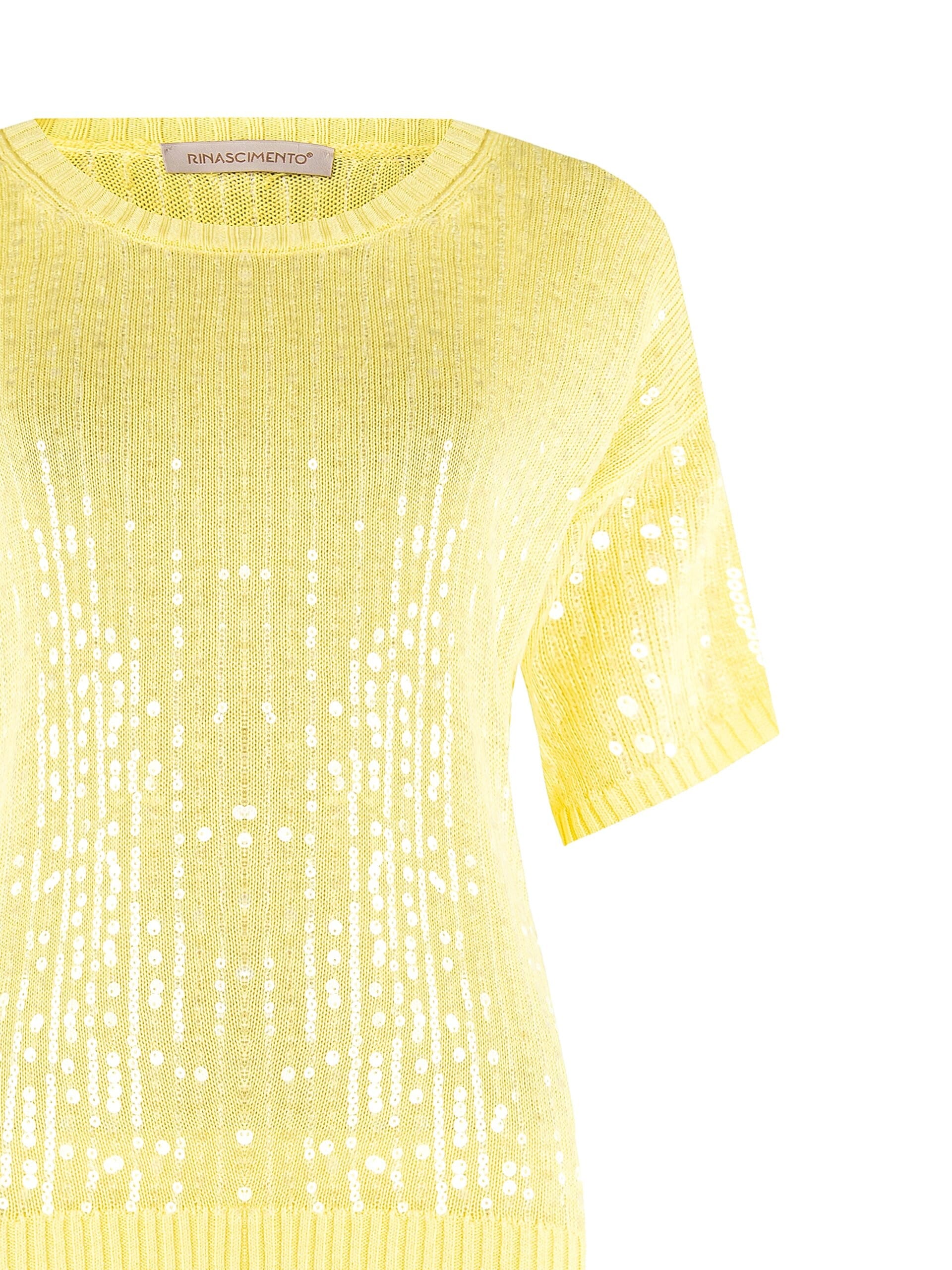 Maglia In Viscosa Con Paillettes Trasparenti Rinascimento
