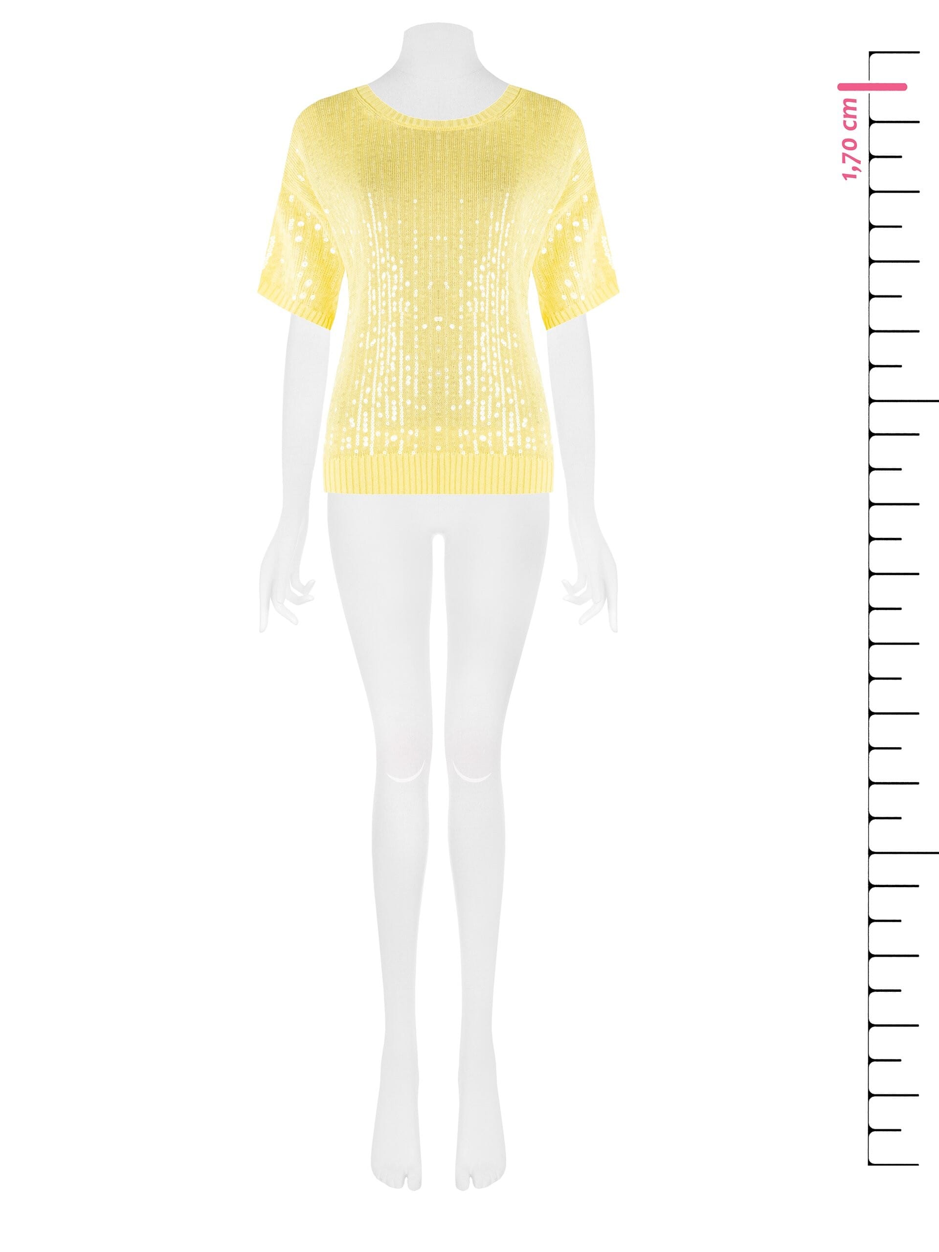 Maglia In Viscosa Con Paillettes Trasparenti Rinascimento