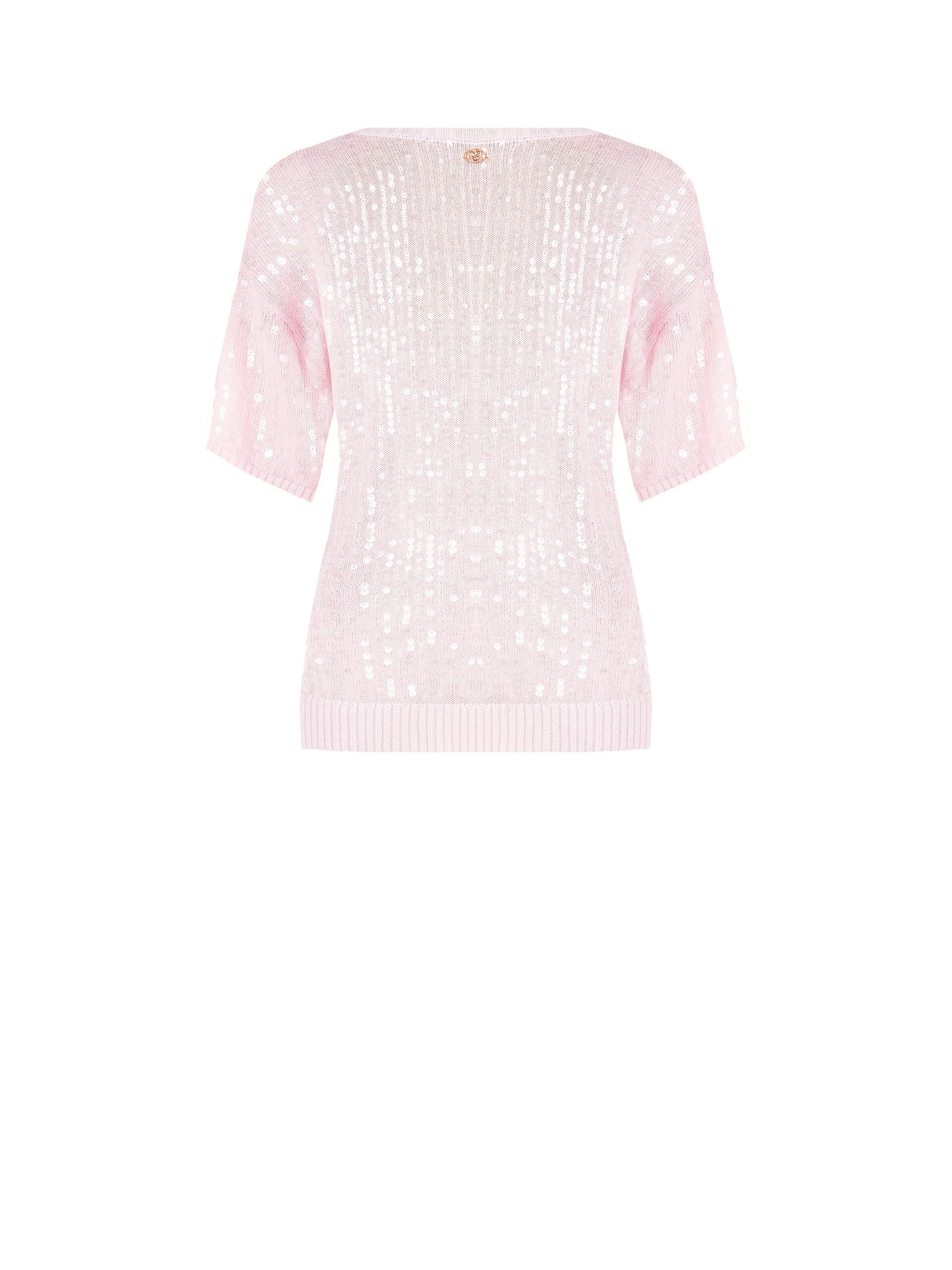 Maglia In Viscosa Con Paillettes Trasparenti Rinascimento