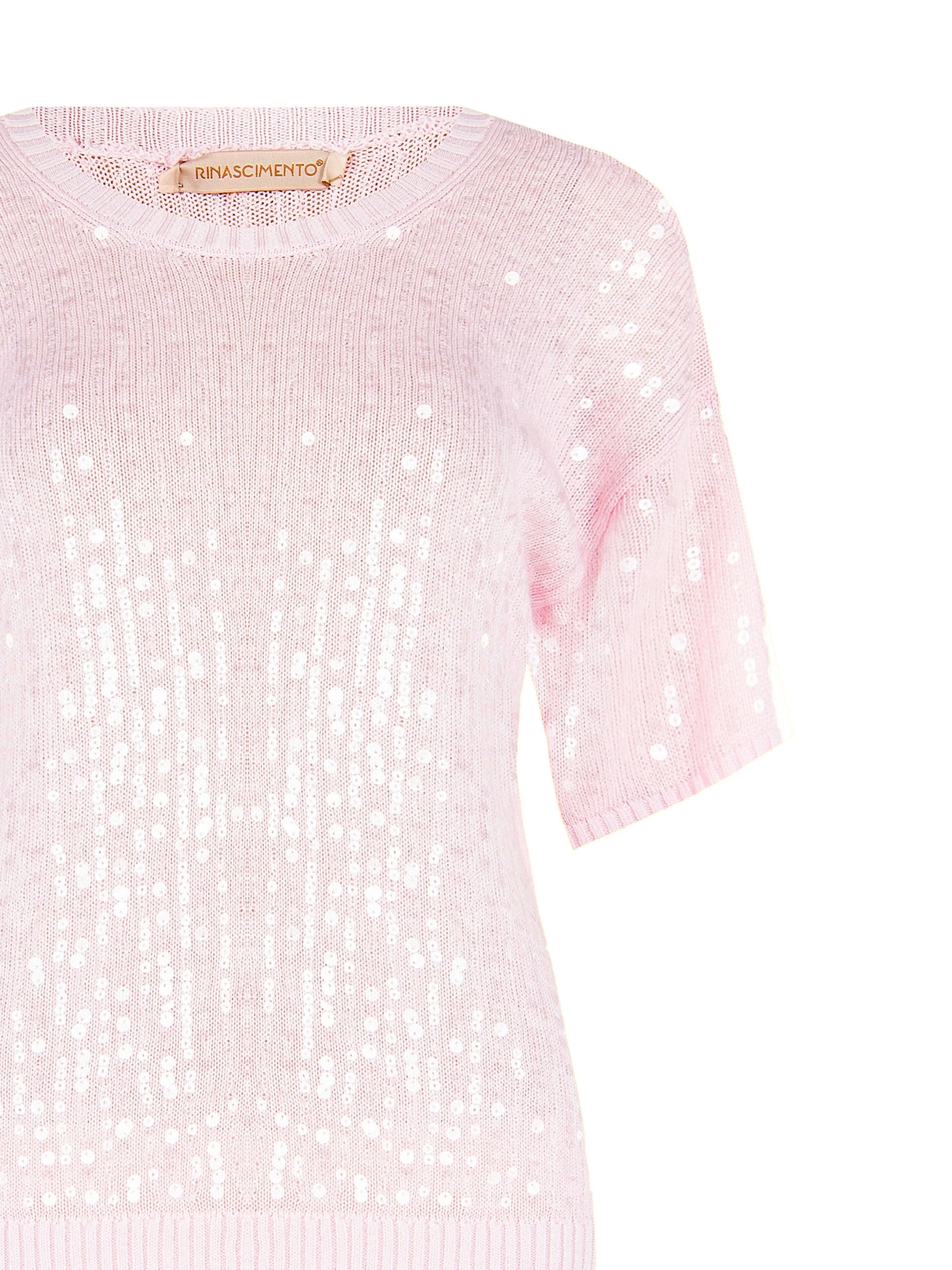 Maglia In Viscosa Con Paillettes Trasparenti Rinascimento