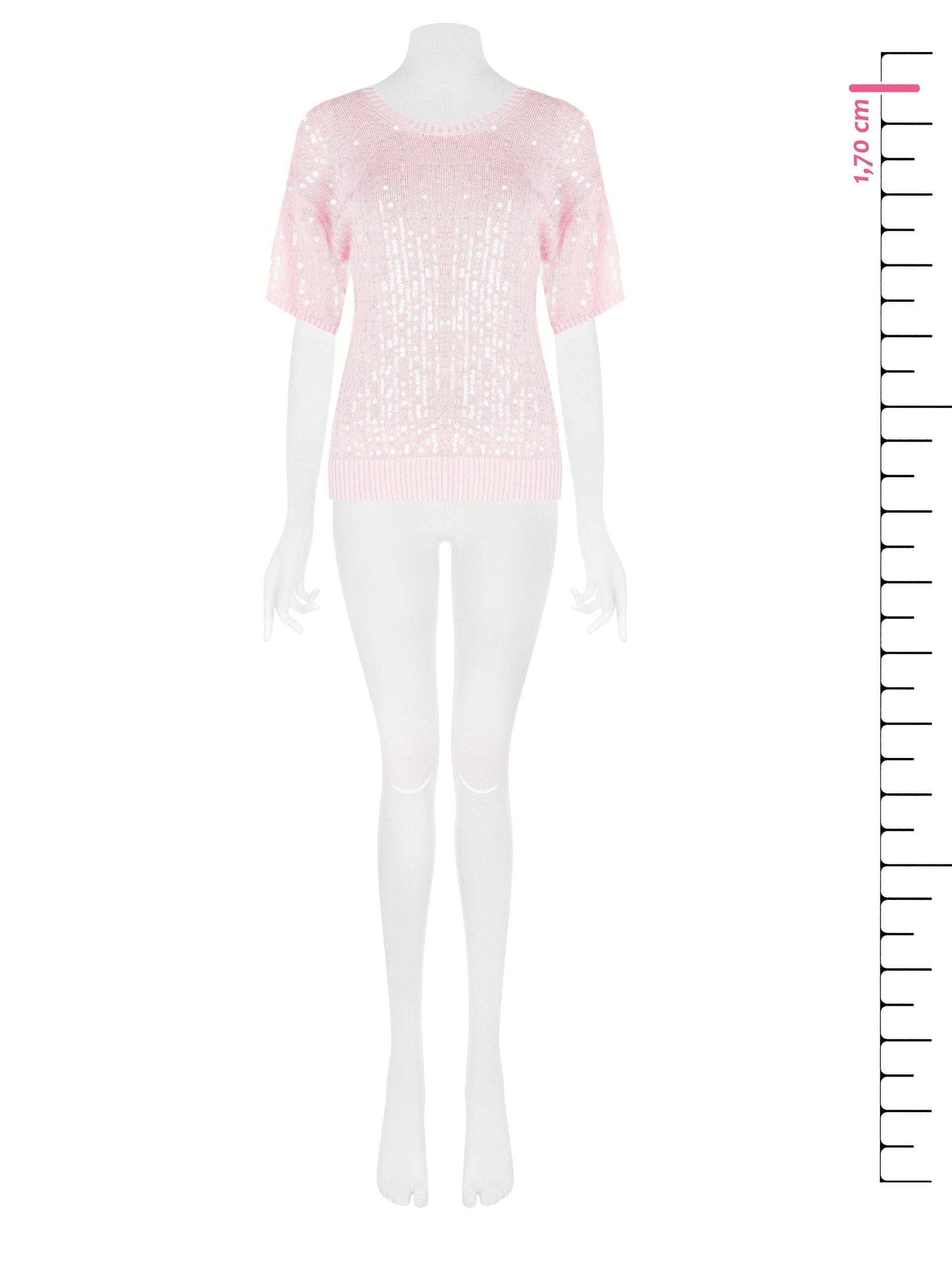 Maglia In Viscosa Con Paillettes Trasparenti Rinascimento