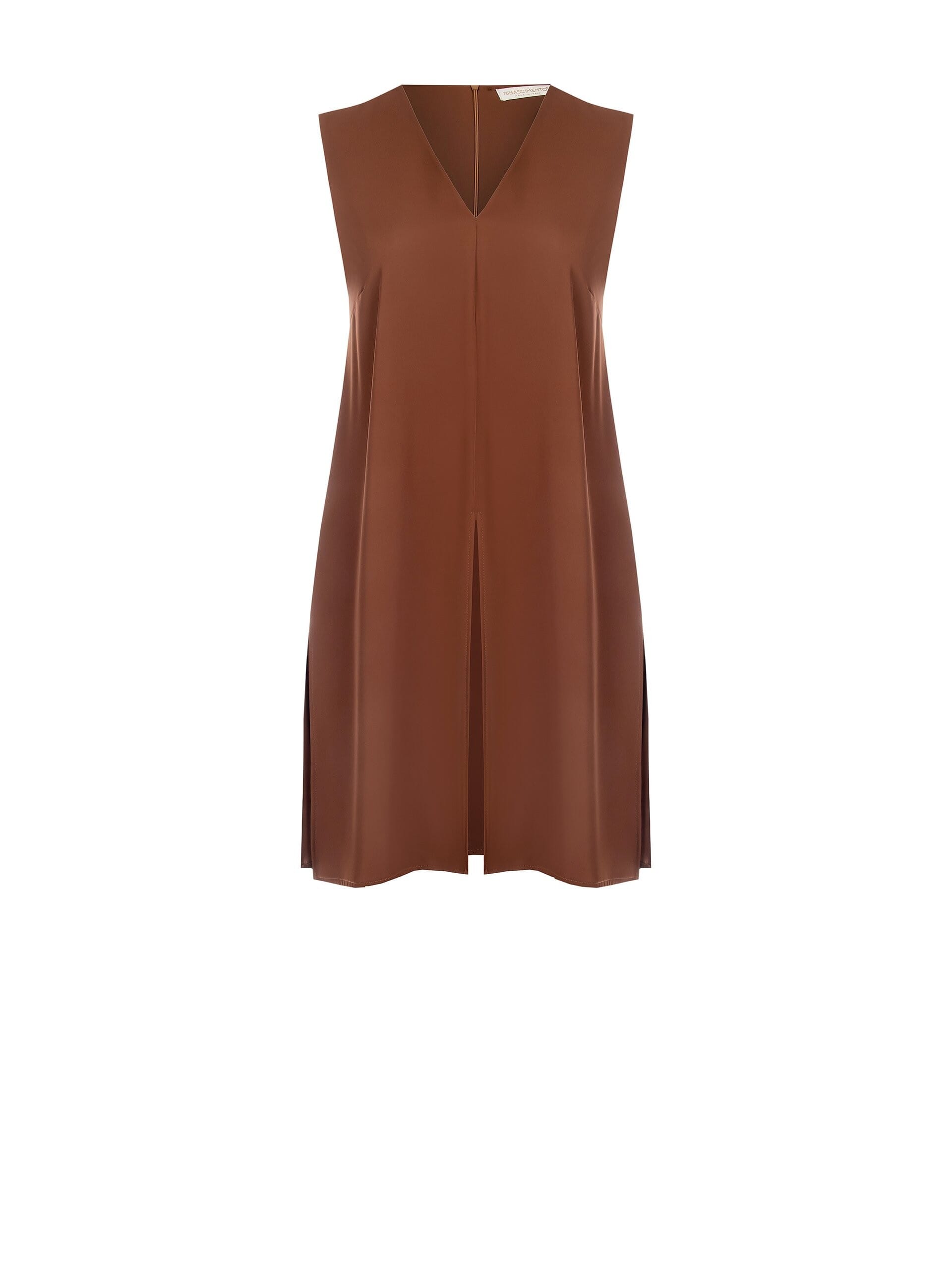 Top Lungo In Tessuto Fluido Con Spacchi E Scolli A V Rinascimento Curvy