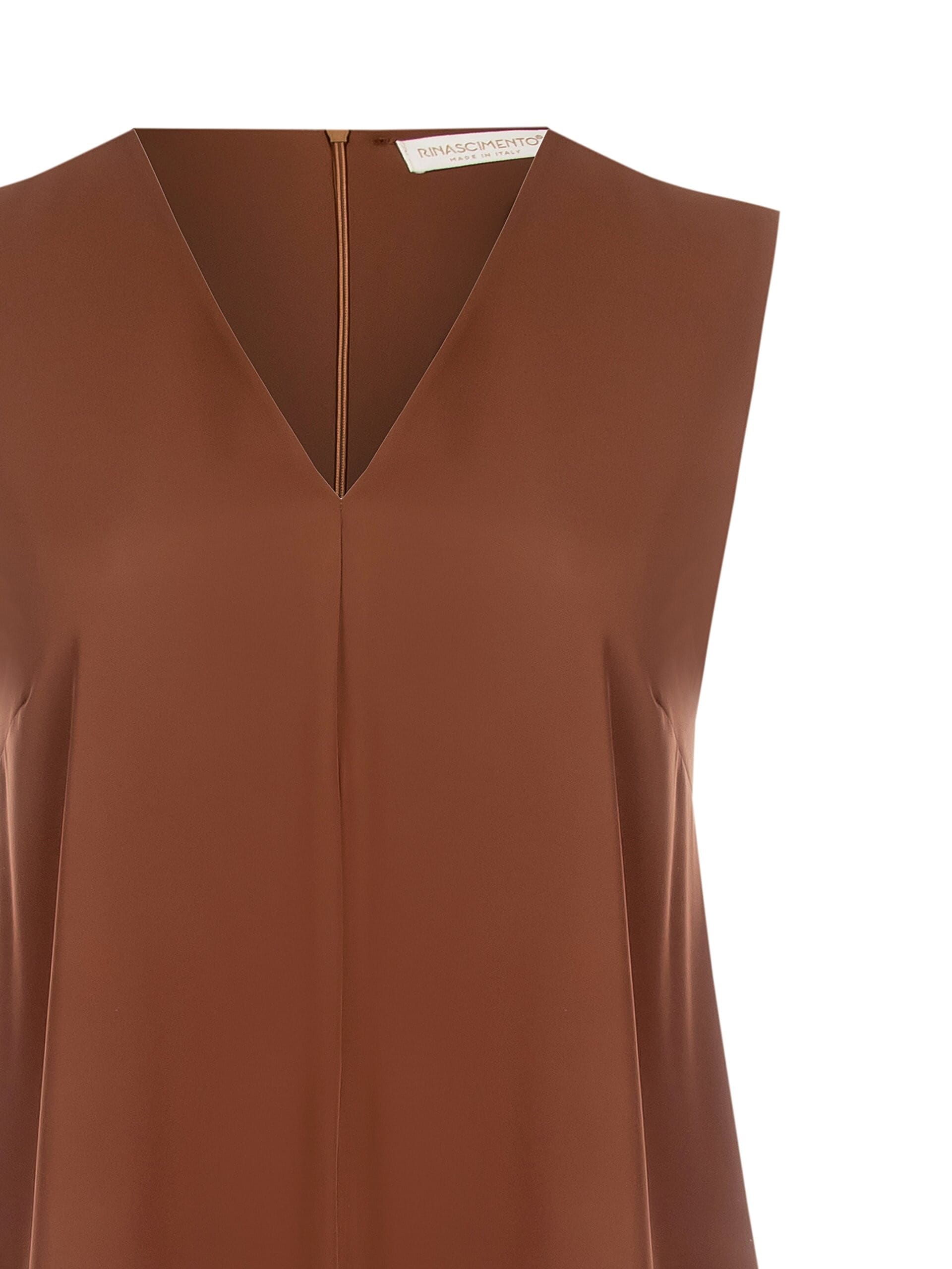 Top Lungo In Tessuto Fluido Con Spacchi E Scolli A V Rinascimento Curvy