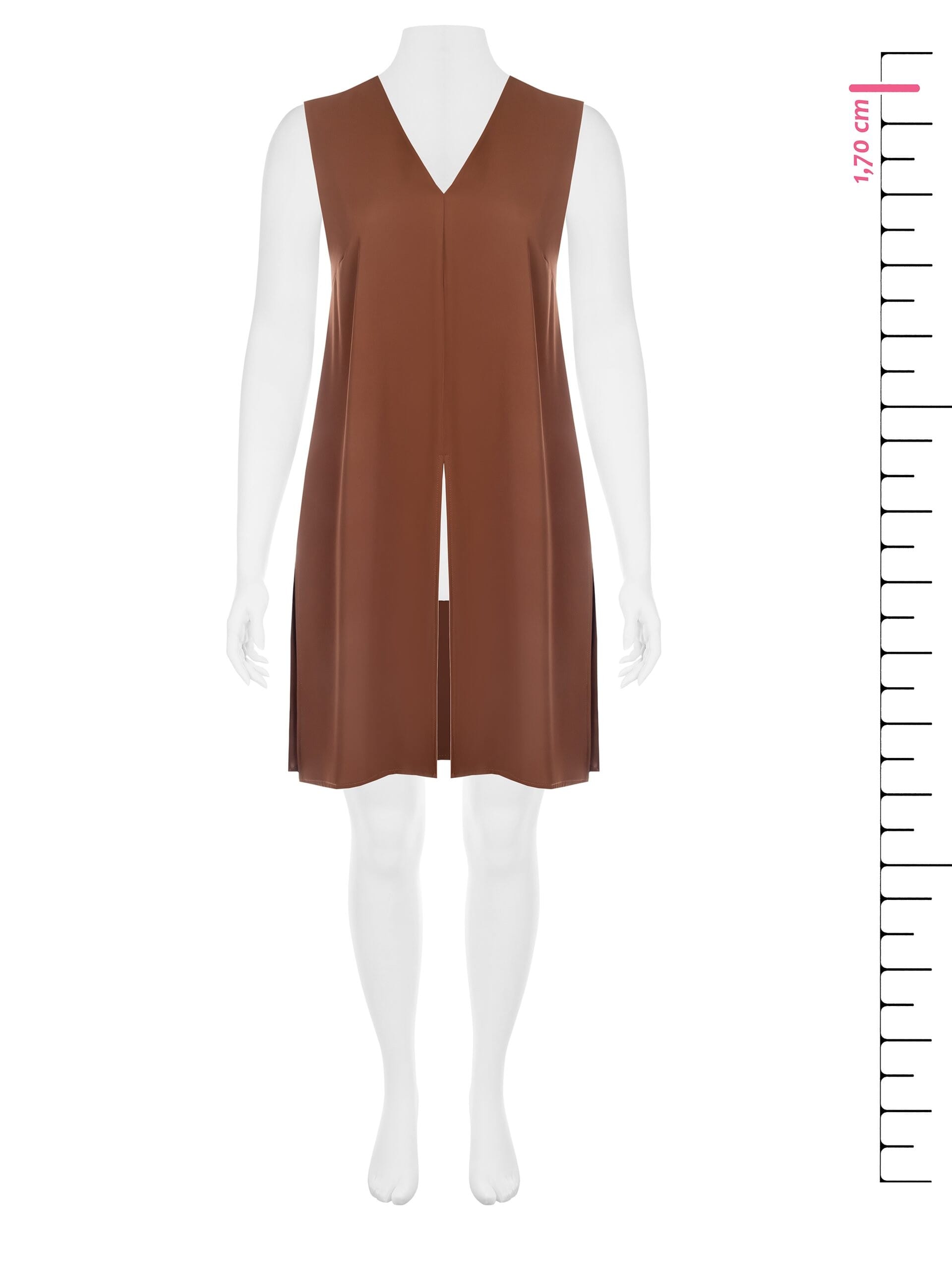 Top Lungo In Tessuto Fluido Con Spacchi E Scolli A V Rinascimento Curvy