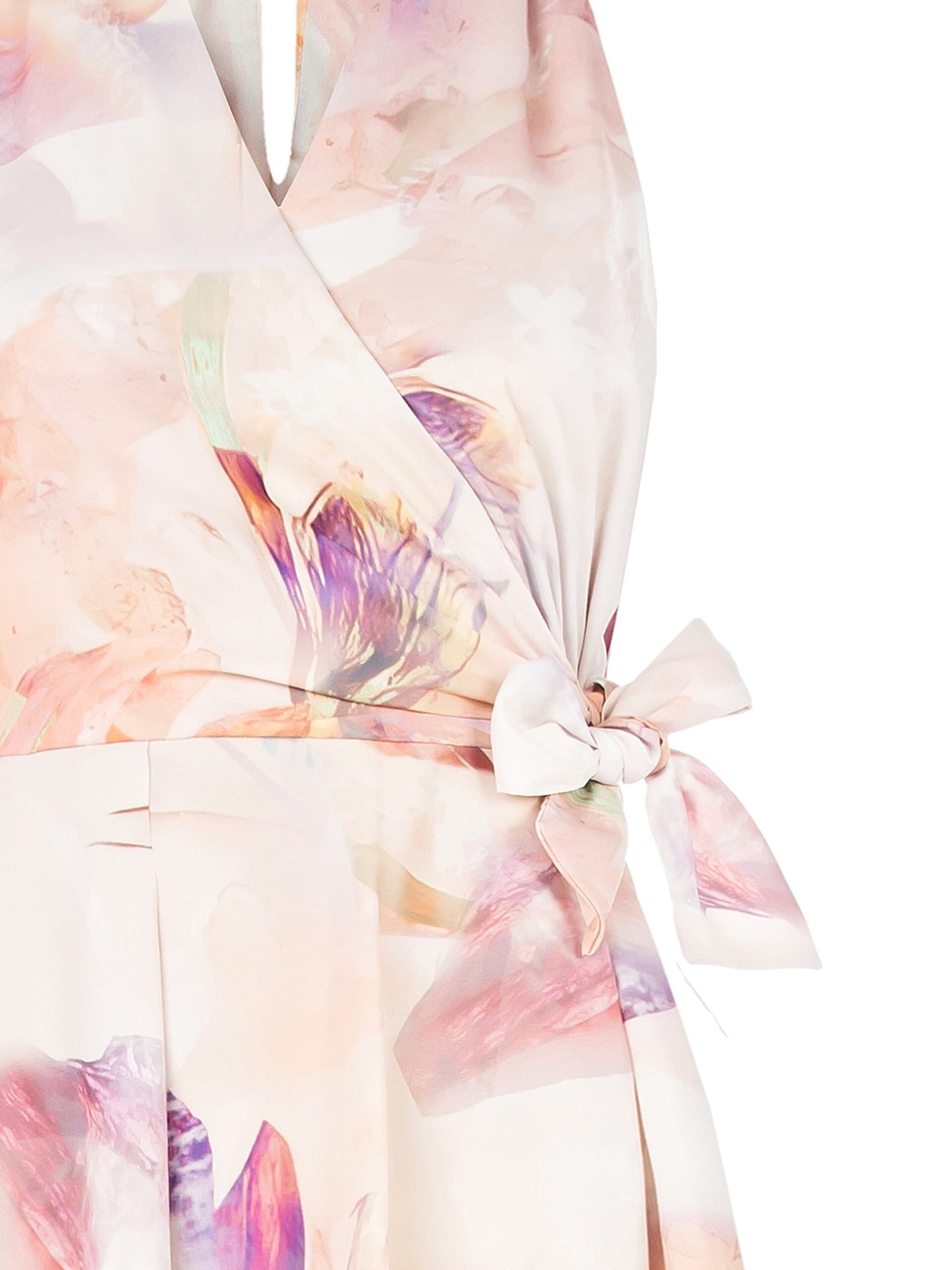 Abito Corto A Ruota A Pieghe Con Scollo A V Incrociato Rinascimento