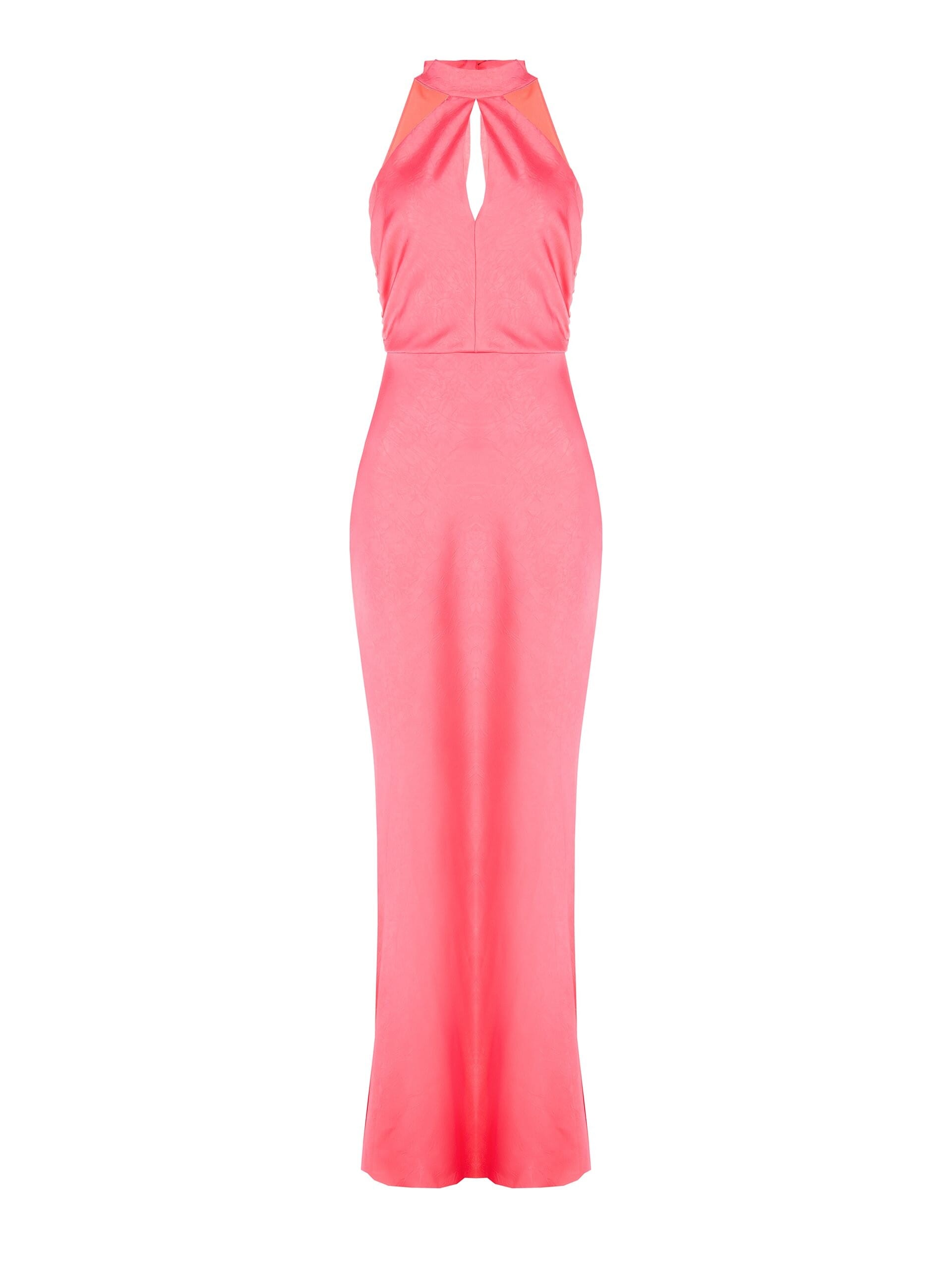 Robe longue en satin légèrement froissé avec découpe en goutte d'eau Rinascimento