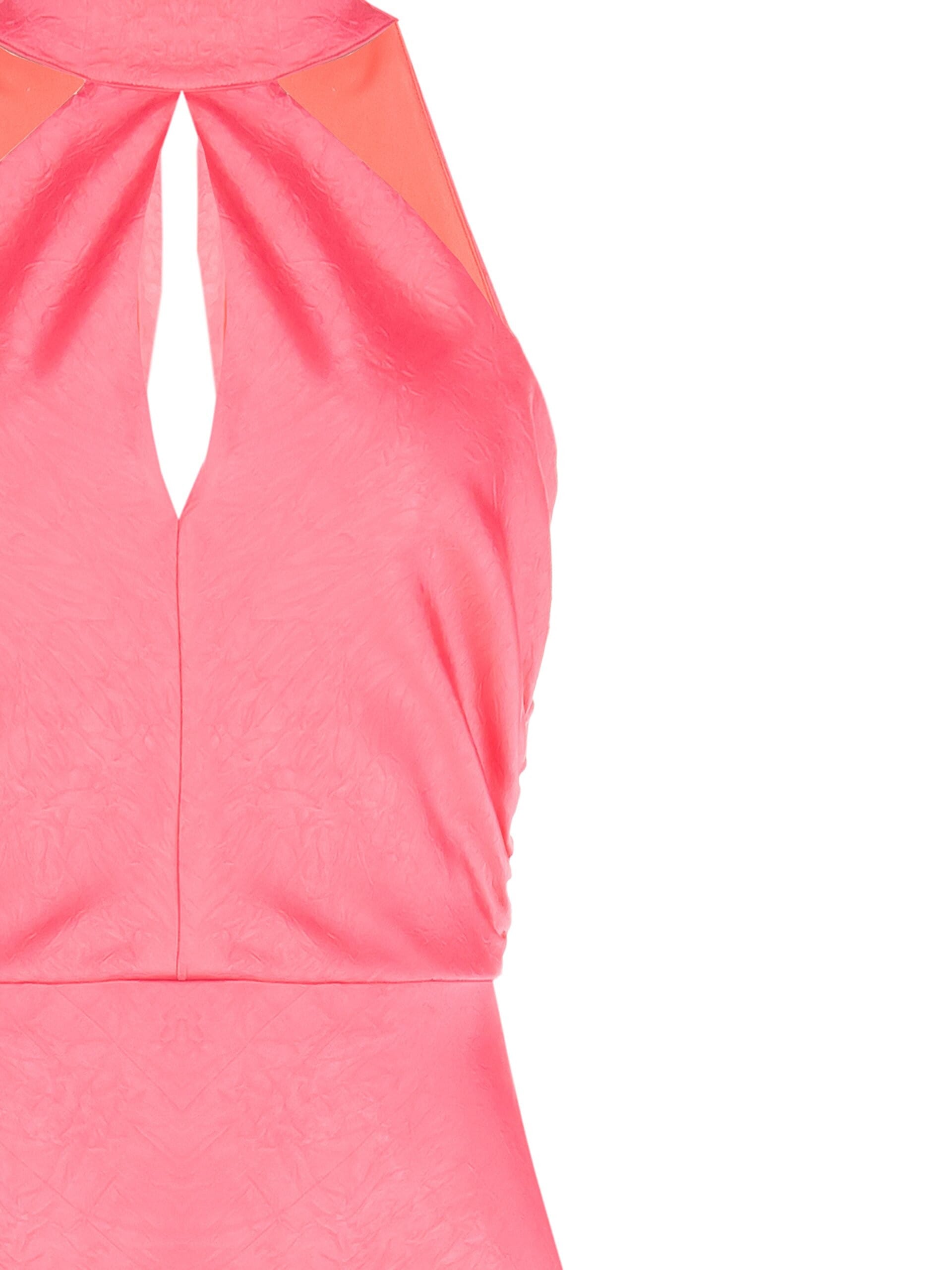 Robe longue en satin légèrement froissé avec découpe en goutte d'eau Rinascimento