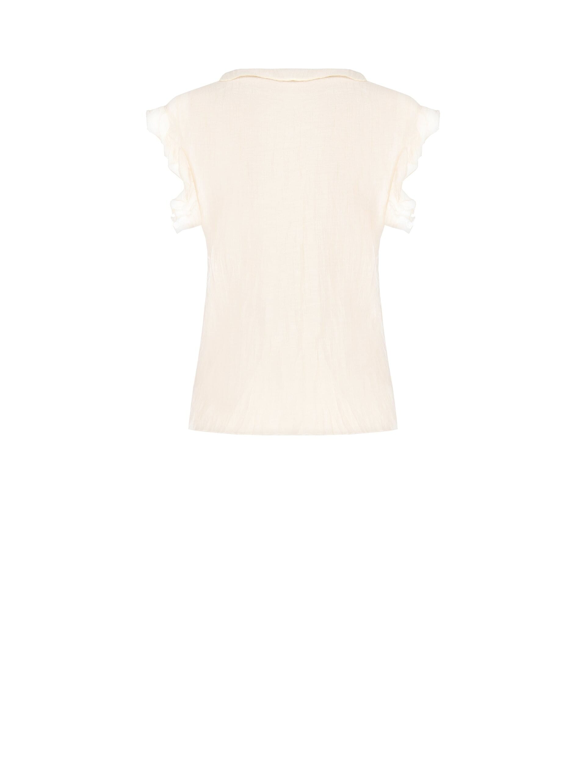 Semi-transparent Crinkled V-neck Mixed Viscose Blouse Rinascimento