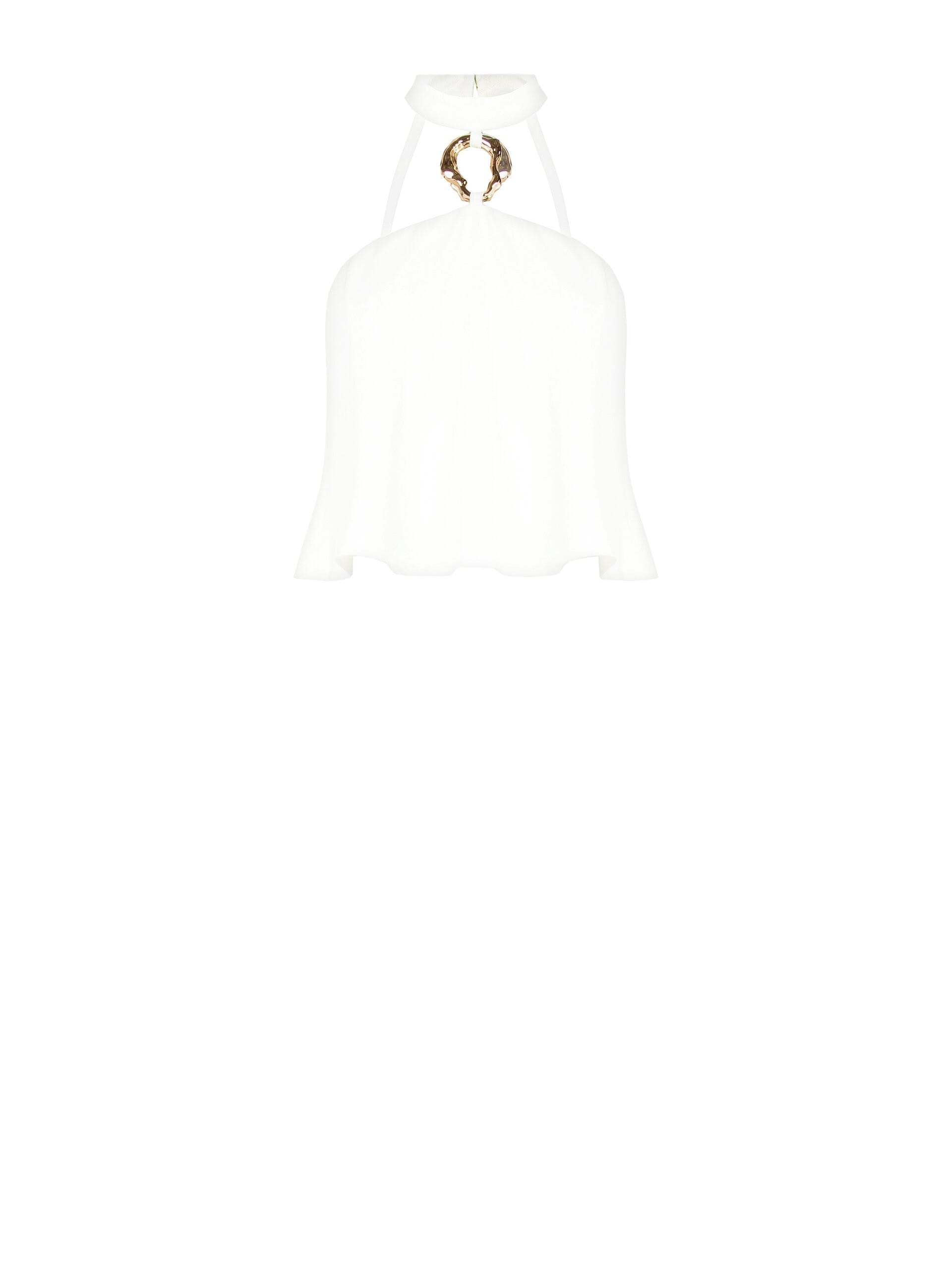 Crop Top In Tessuto Fluido Con Dettaglio Gioiello Rinascimento