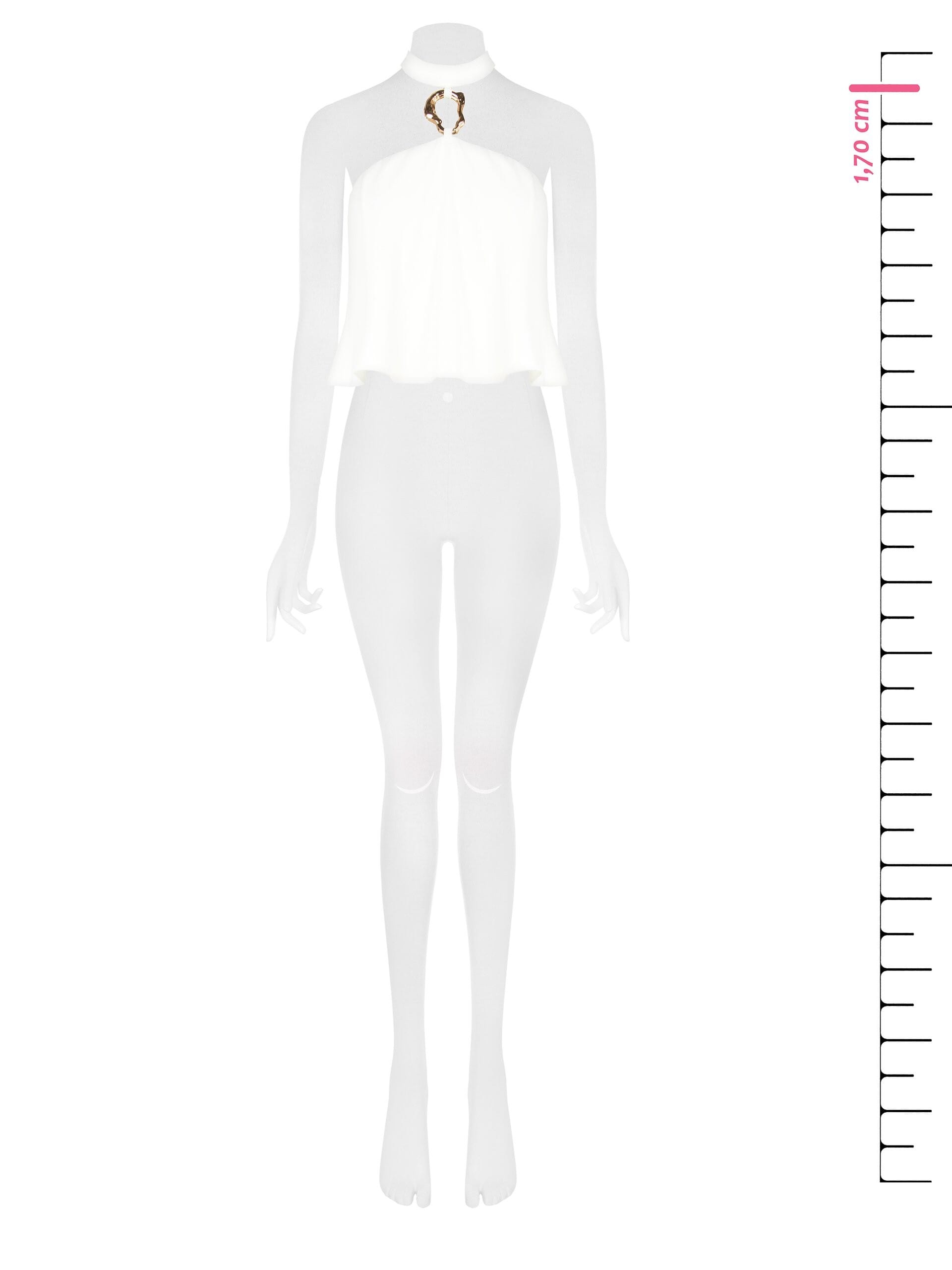 Crop Top In Tessuto Fluido Con Dettaglio Gioiello Rinascimento