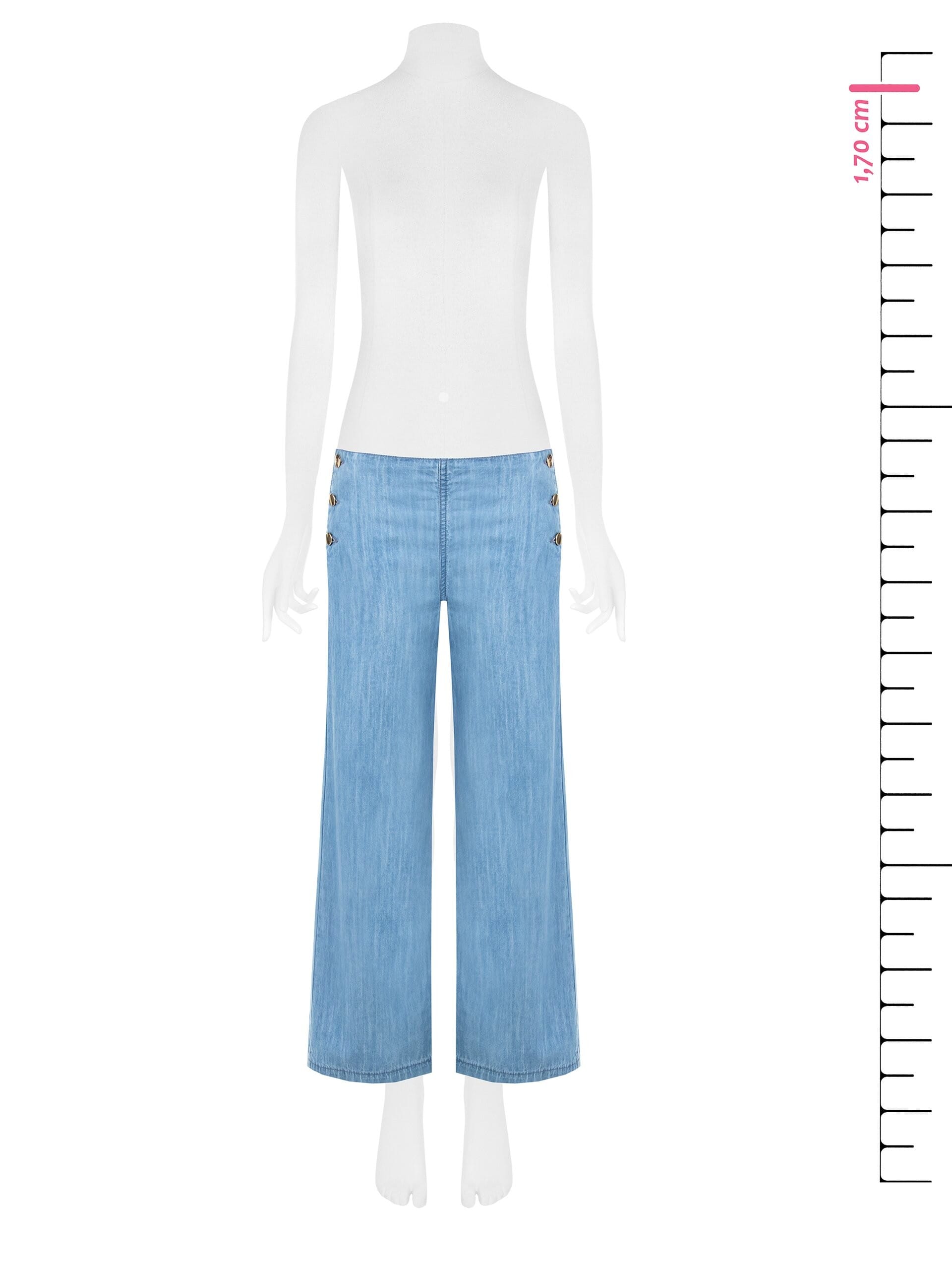 Palazzo Jeans With Hips Buttons Rinascimento