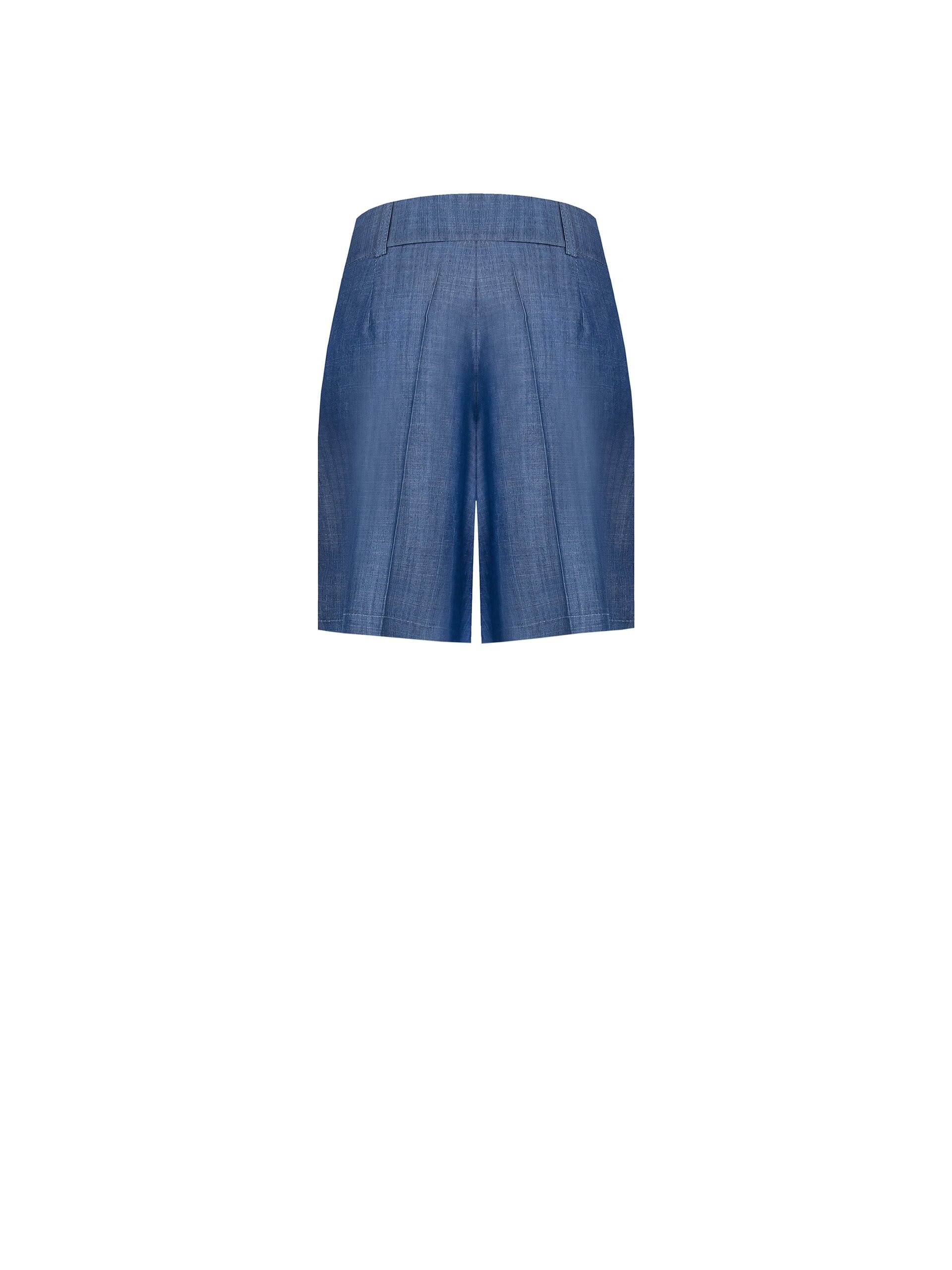 Pantaloni Corti Larghi In Leggero Denim Con Doppia Pinces Rinascimento