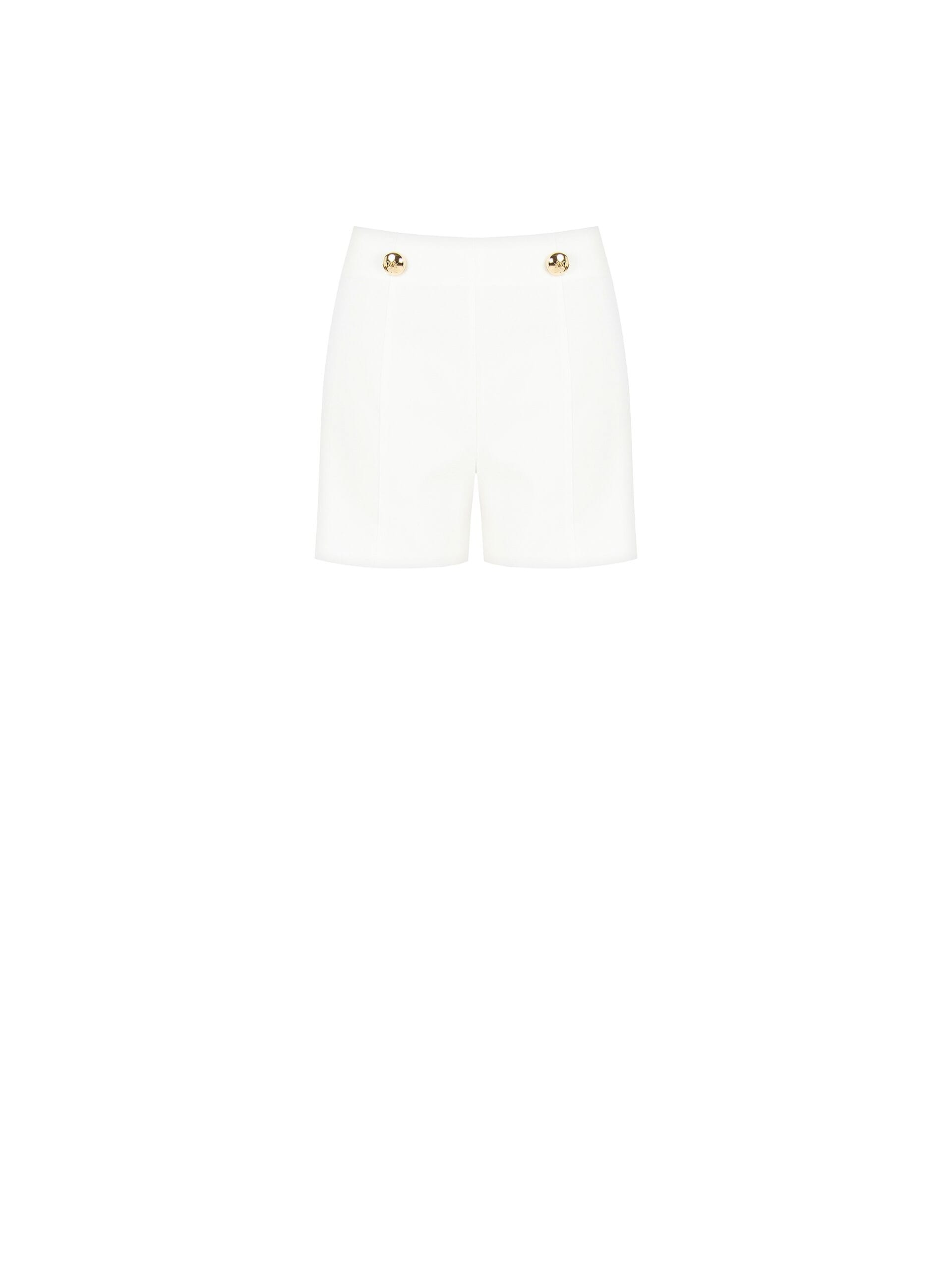 Pantaloni Corti Dritti In Tessuto Tecnico Con Bottoni Logo Rinascimento