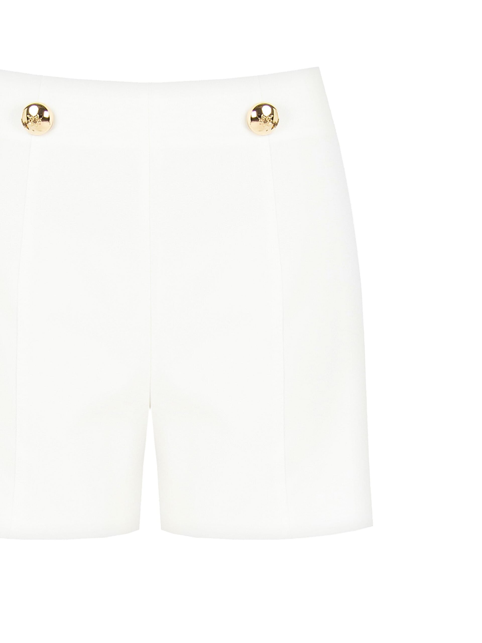 Pantaloni Corti Dritti In Tessuto Tecnico Con Bottoni Logo Rinascimento