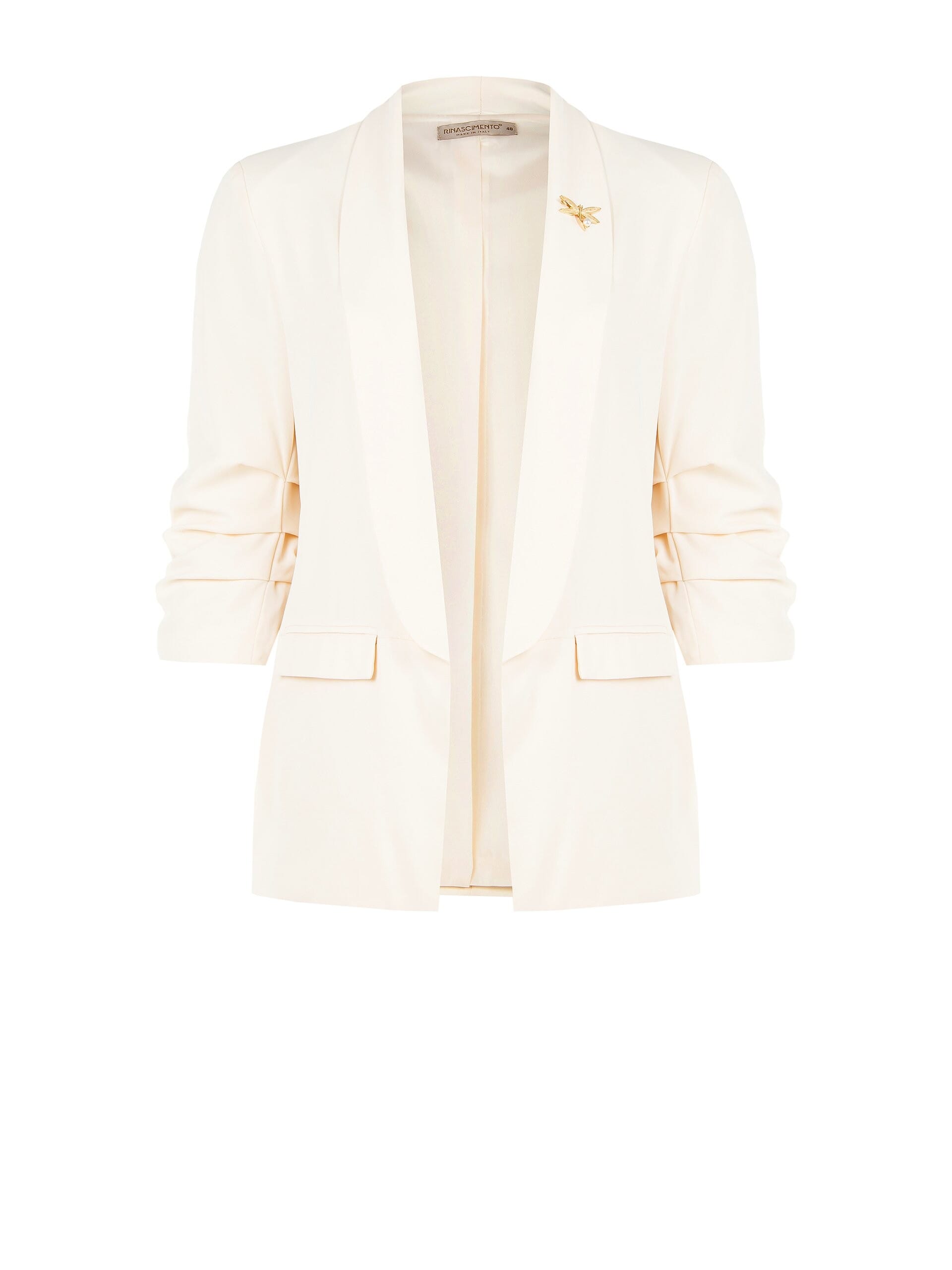 Giacca Coprispalle Crop In Tessuto Fluido Con Spilla Rinascimento Curvy