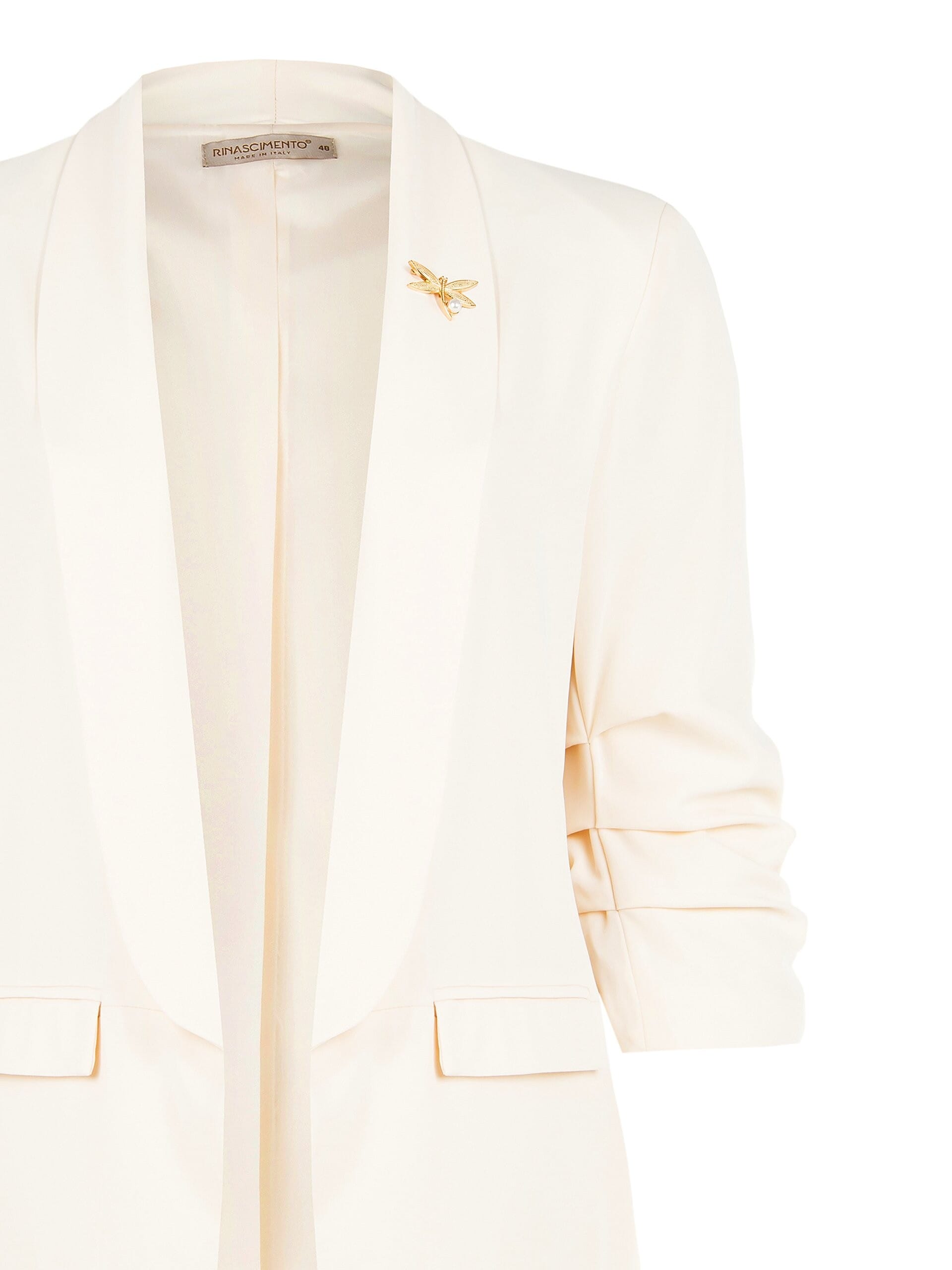 Giacca Coprispalle Crop In Tessuto Fluido Con Spilla Rinascimento Curvy