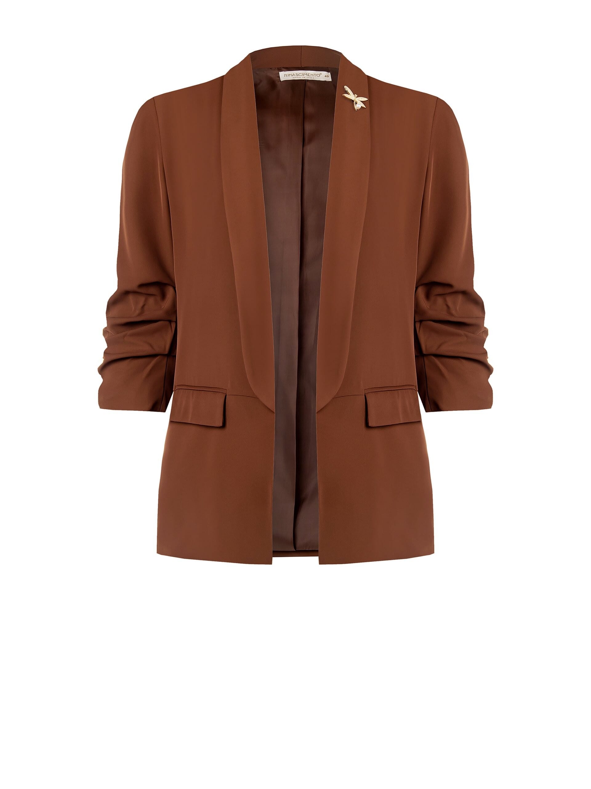 Giacca Coprispalle Crop In Tessuto Fluido Con Spilla Rinascimento Curvy