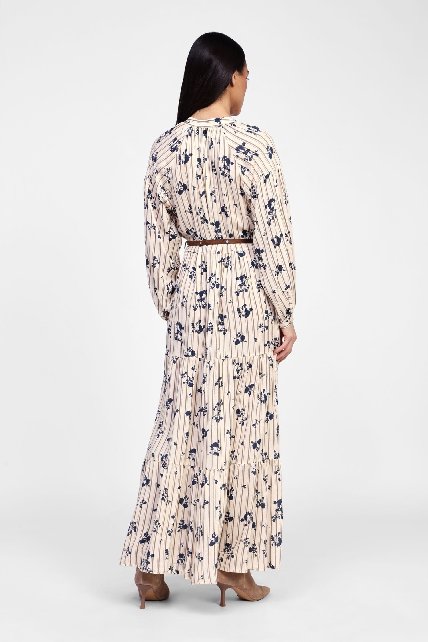 Abito Lungo A Righe E Fiori Dixie