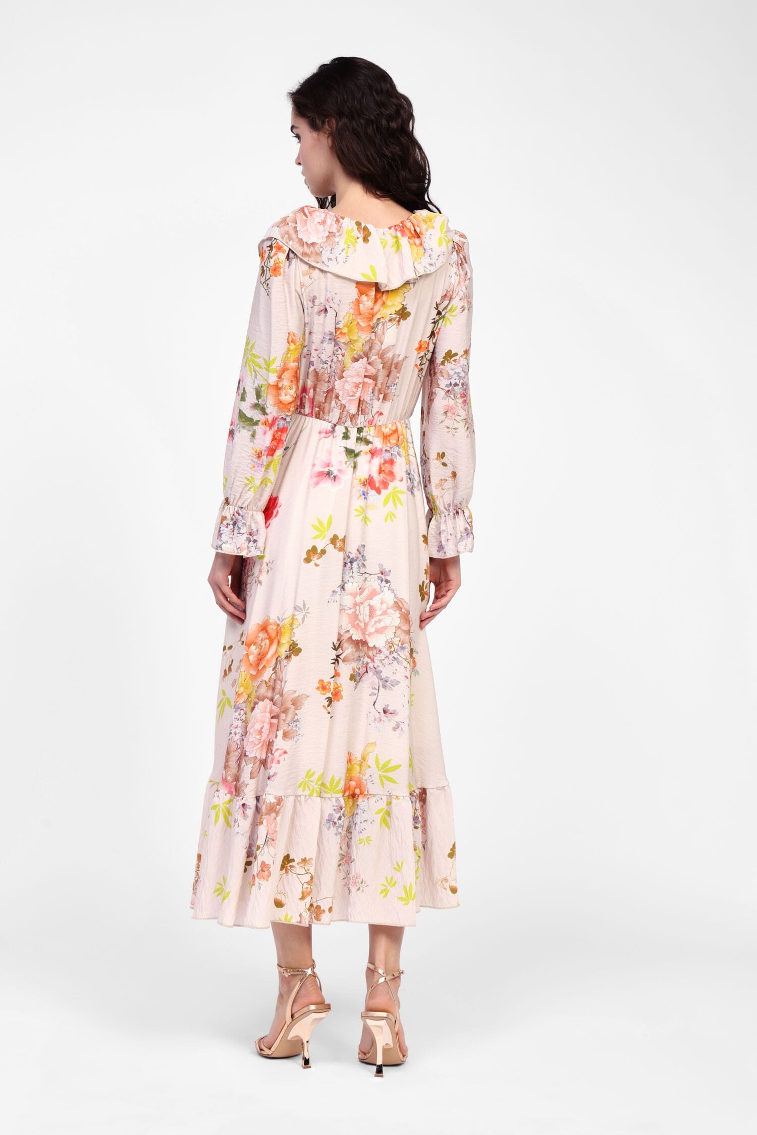 Abito Lungo Floreale Con Maniche Dixie