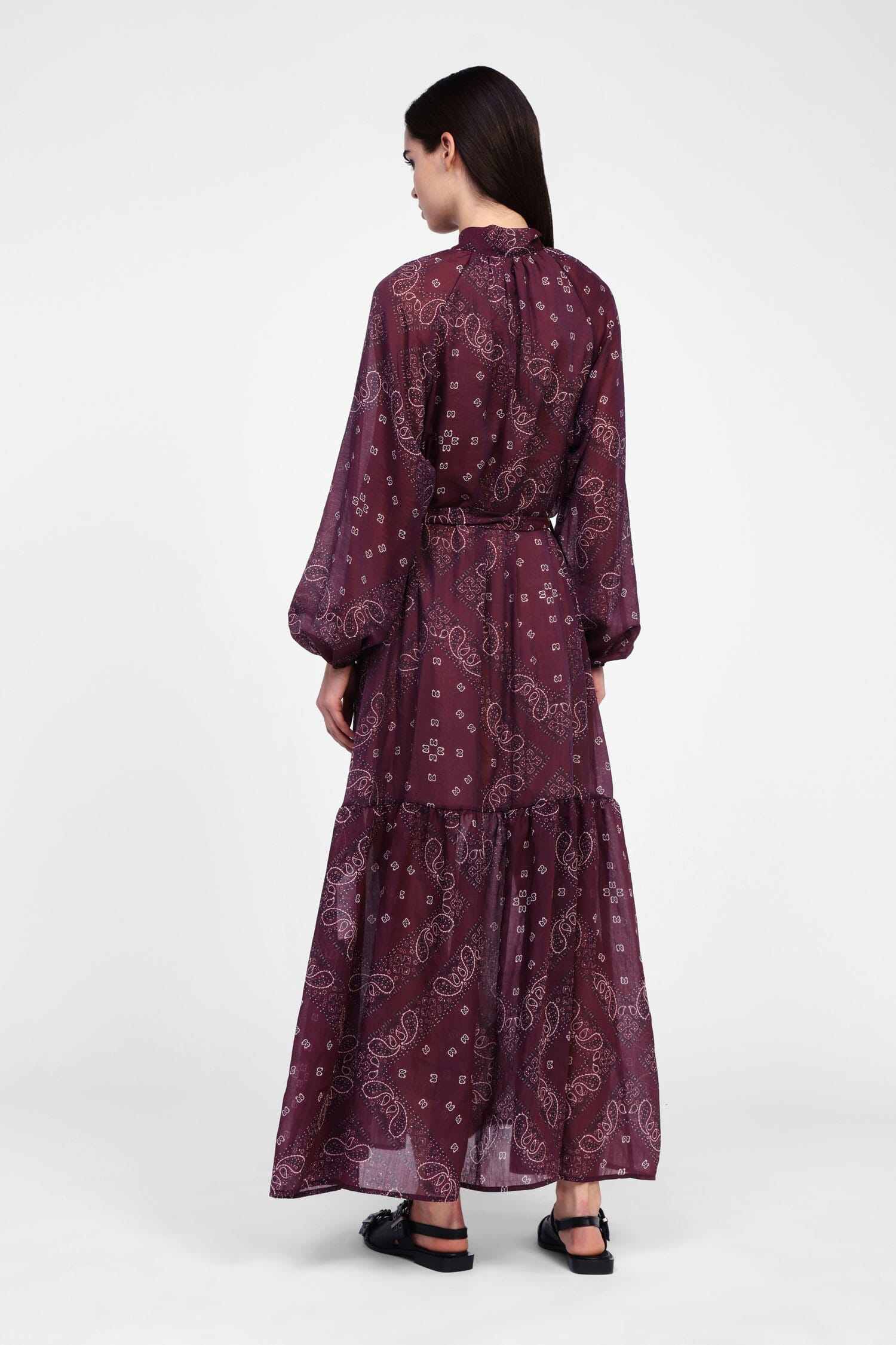 Abito Lungo Stampato Con Bottoni Dixie