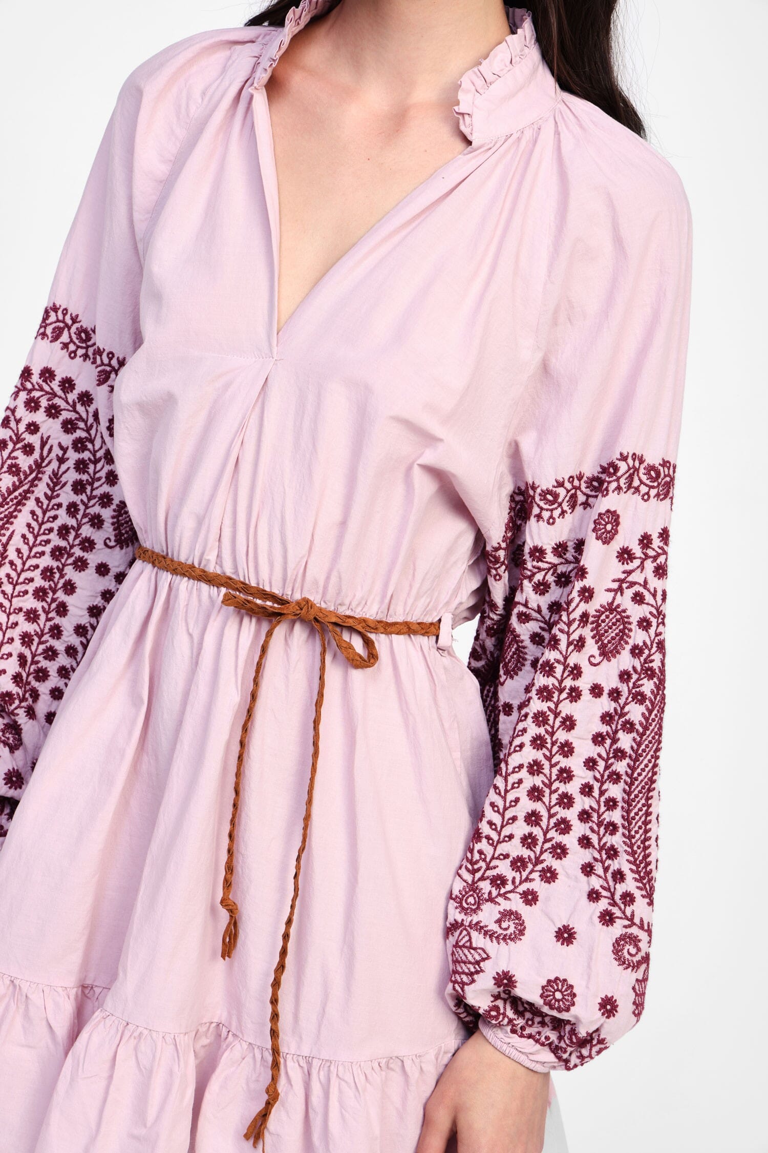 Abito Corto Con Maniche Lunghe Stampate Dixie