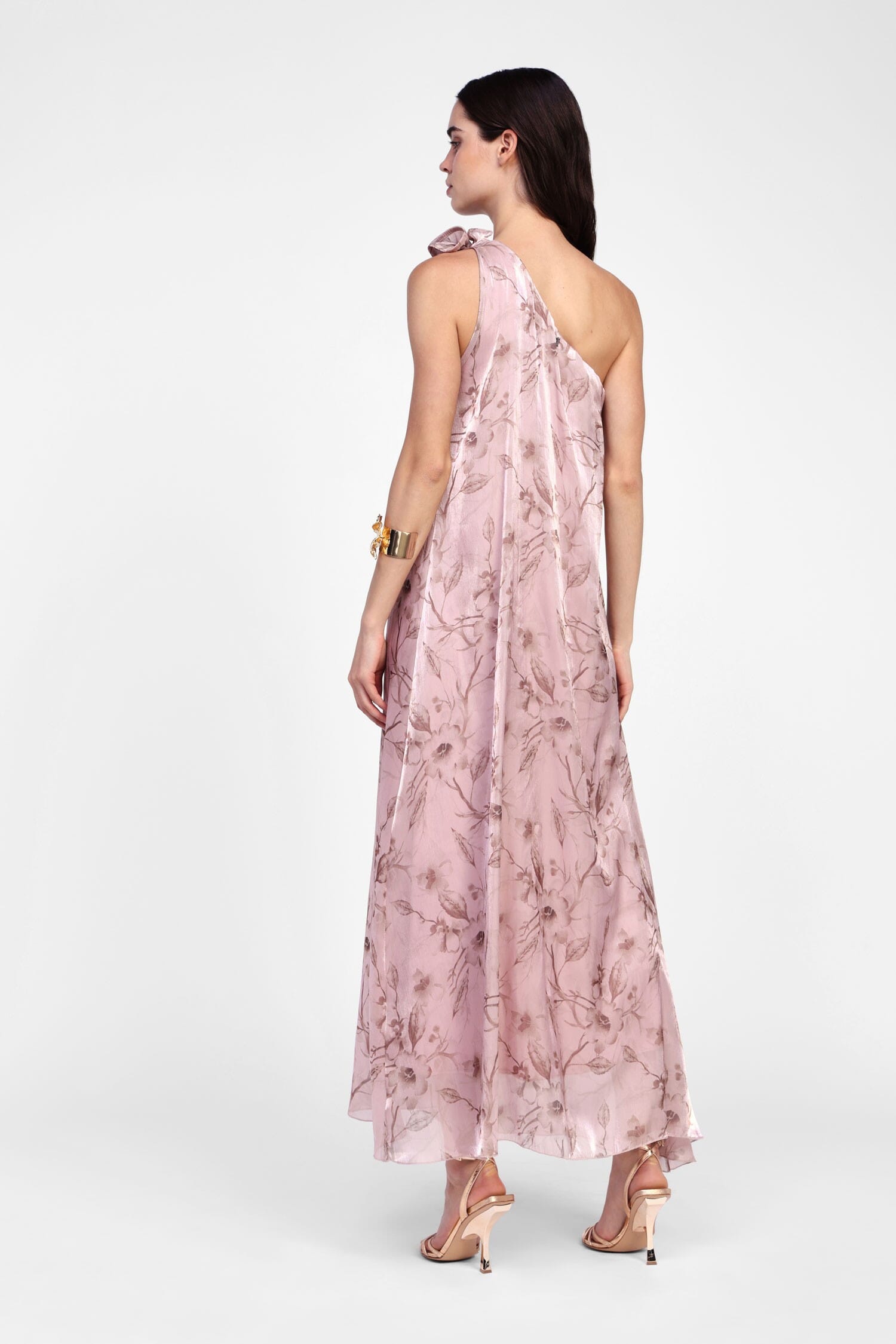 Longue robe florale à une épaule Dixie