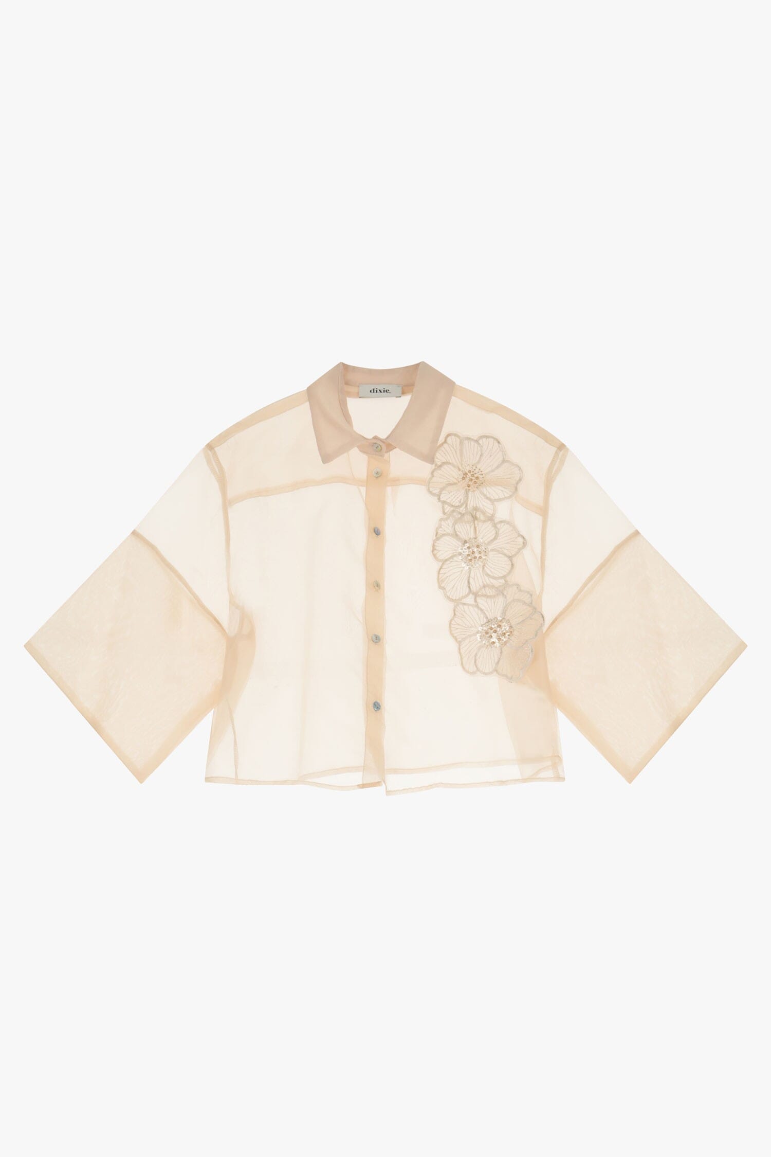 Camicia Trasparente Con Fiori Ricamati Dixie