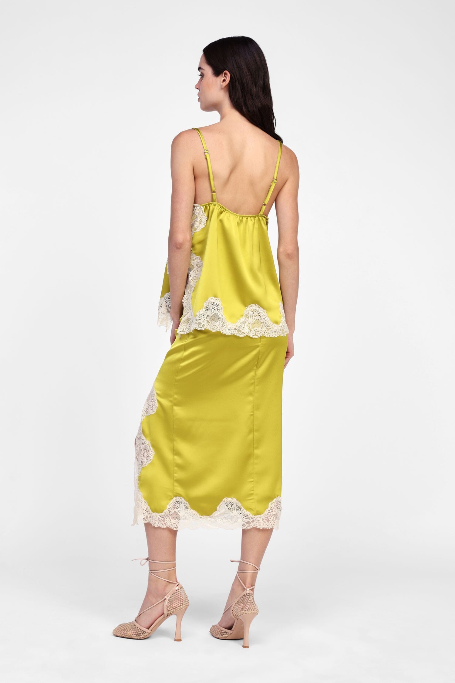 Gonna Midi Con Dettagli In Pizzo Dixie