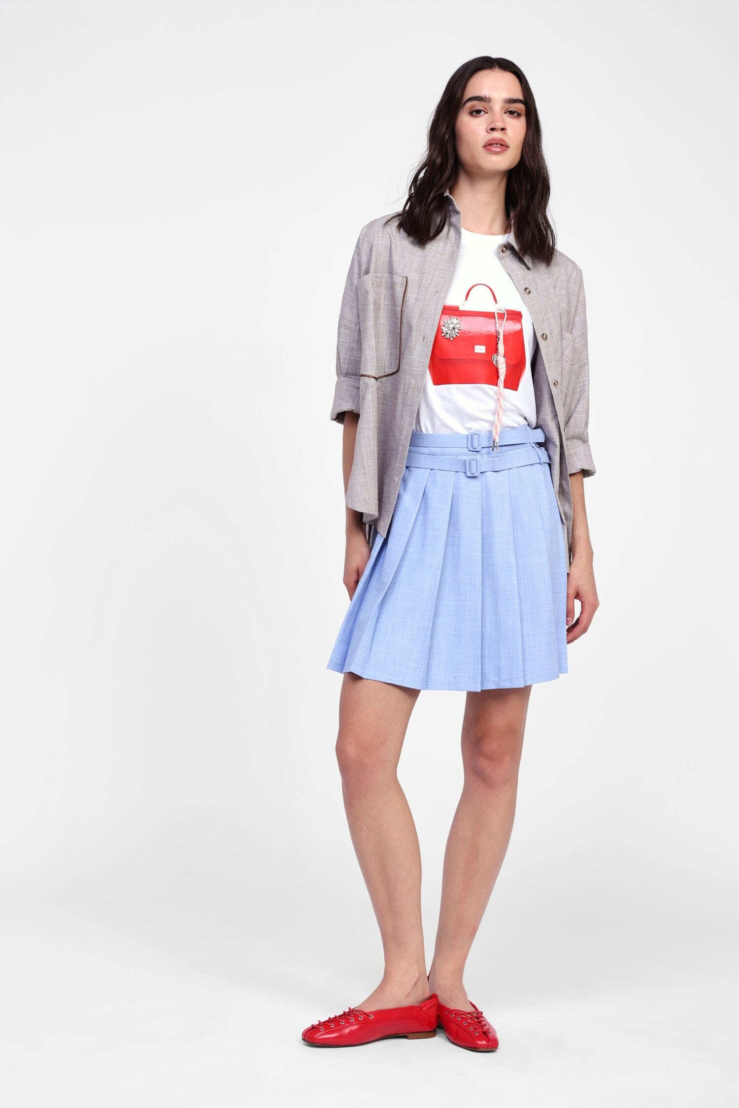 Dixie High Waist Pleated Short Skirt