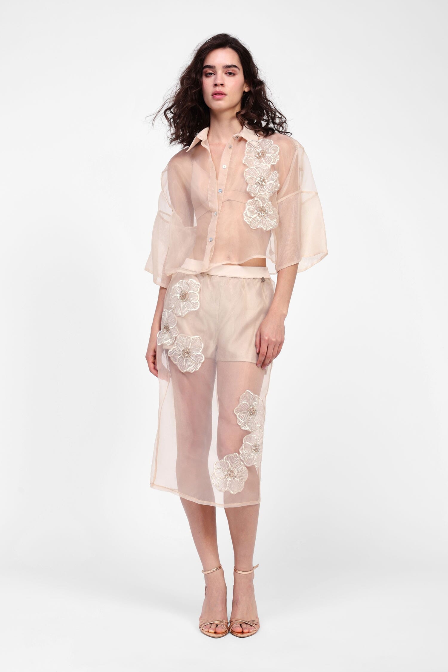 Gonna Trasparente Con Applicazioni Floreali Dixie