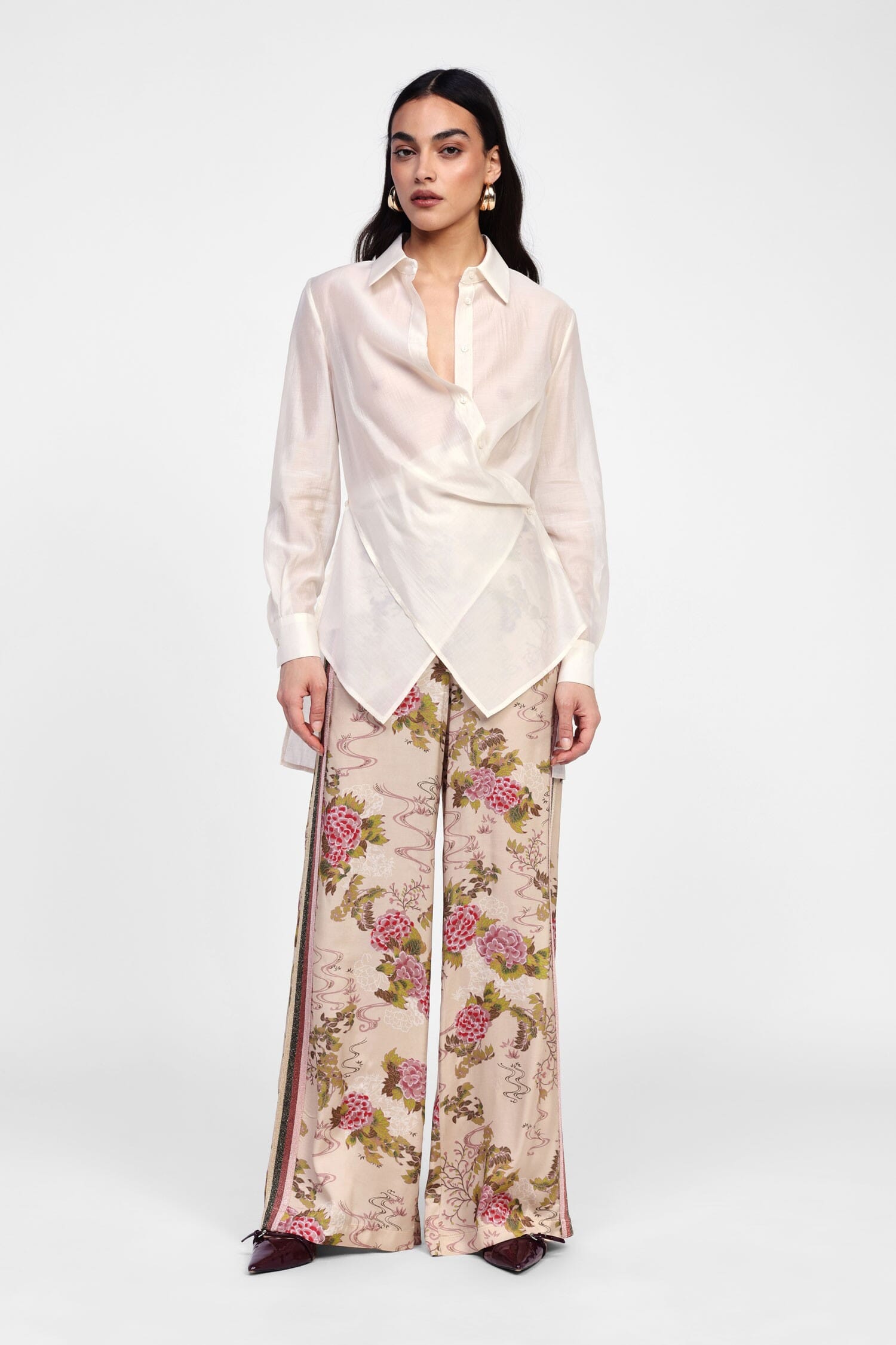Dixie Floral Print Wide Leg Trousers