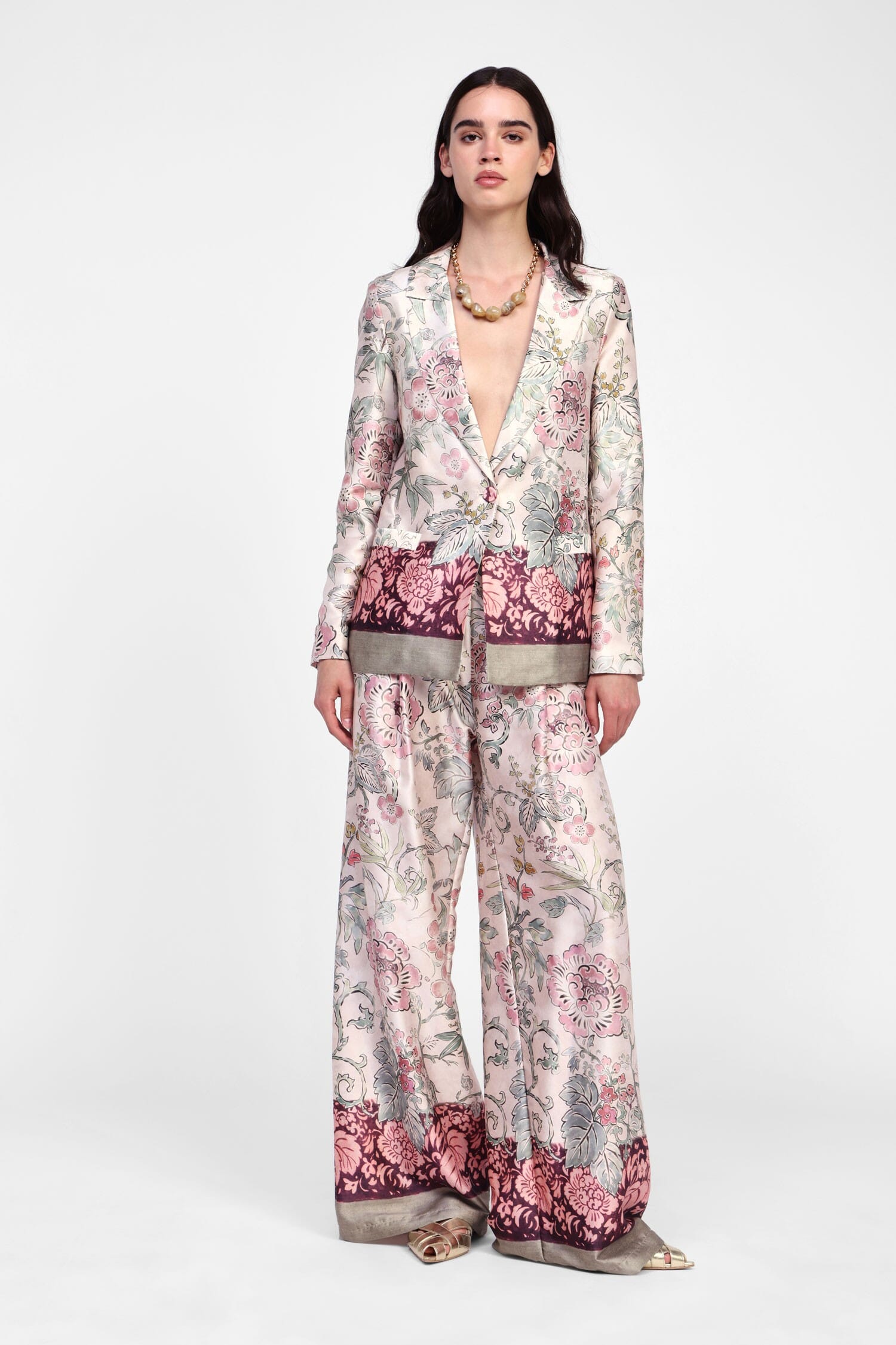 Pantaloni Ampia Stampa Floreale Dixie