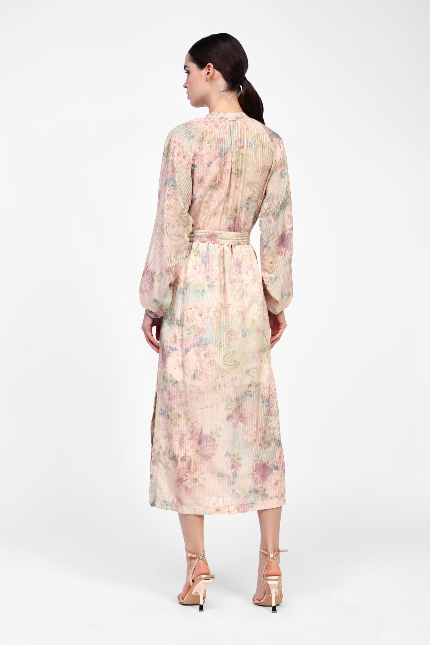 Abito Lungo Con Cintura E Maniche Ampie Dixie