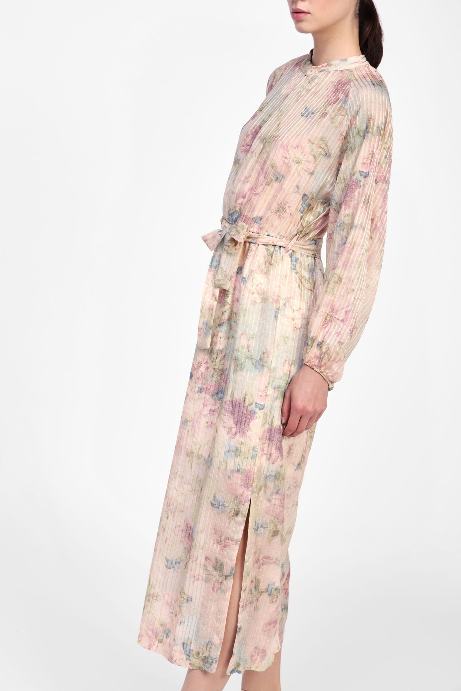 Abito Lungo Con Cintura E Maniche Ampie Dixie