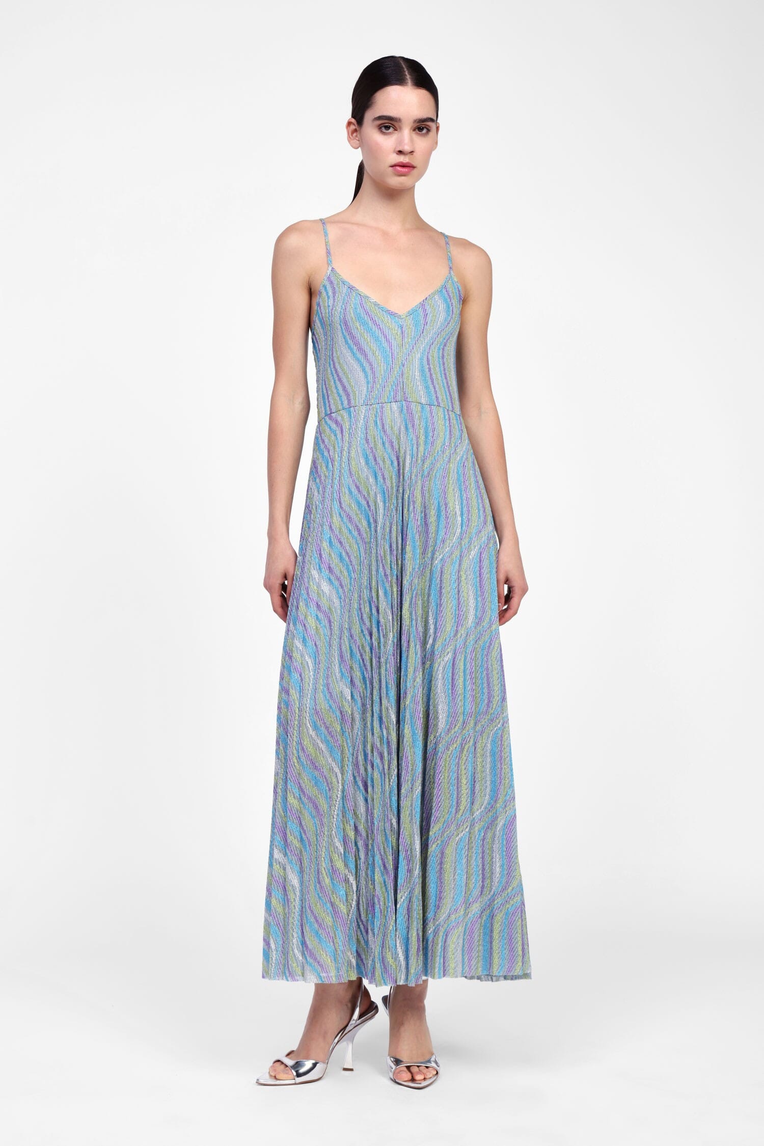 Robe longue à motif ondulé Dixie